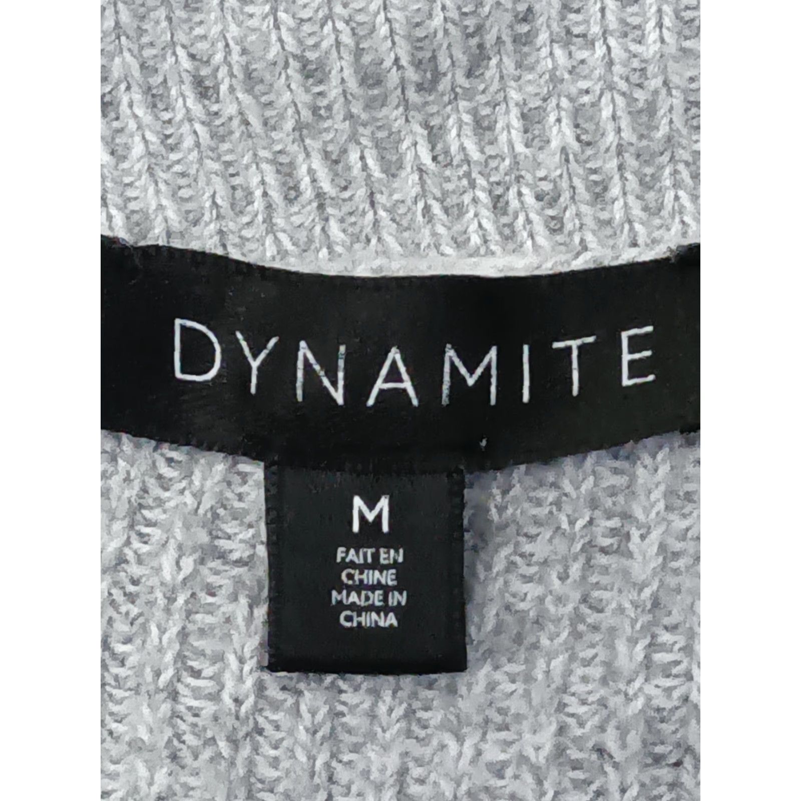 Vintage DYNAMITE Cardigan Women's M Gray Open Knit Long Sleeve V-Neck Casual Workwear Open Front Pockets Size M / US 6-8 / IT 42-44 - 6 Thumbnail