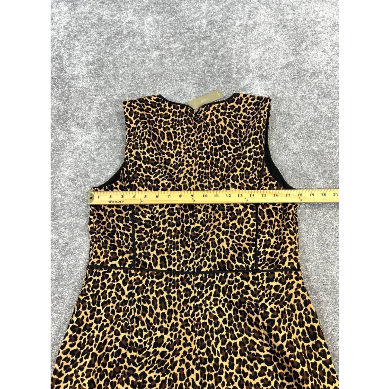 J.Crew VINTAGE J.Crew Dress Womens 14 Knee Length Sleeveless Blouson Casual Black Animal Print Size XL / US 12-14 / IT 48-50 - 6 Thumbnail