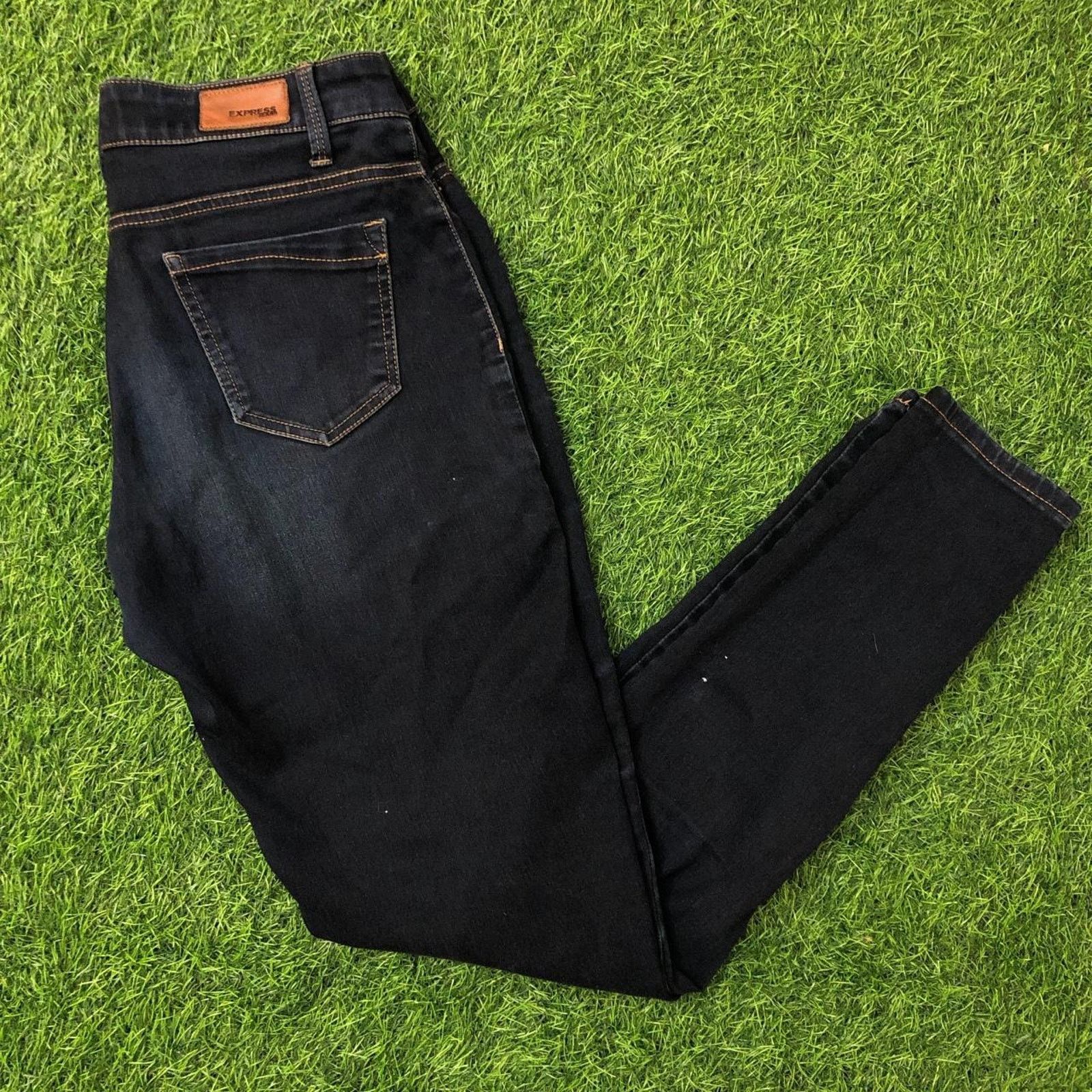 Express Express Women's Size 8 Dark Wash Stretch Denim Jeggings Size 30" / US 8 / IT 44 - 1 Thumbnail
