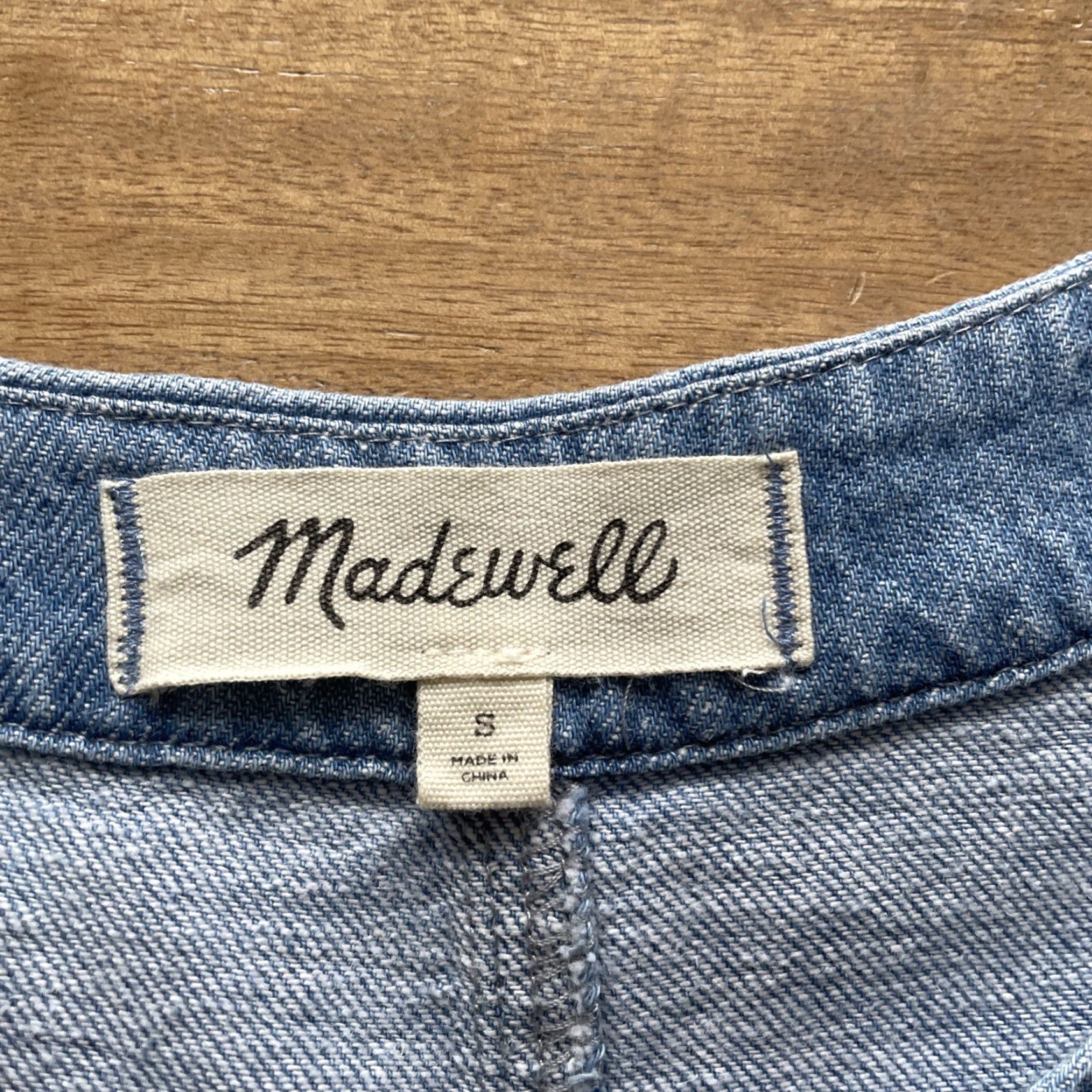 Madewell Madewell Denim Dress Womens Small Chambray Cotton/Linen Split Neck Cap Sleeve Dress Size S / US 4 / IT 40 - 3 Thumbnail