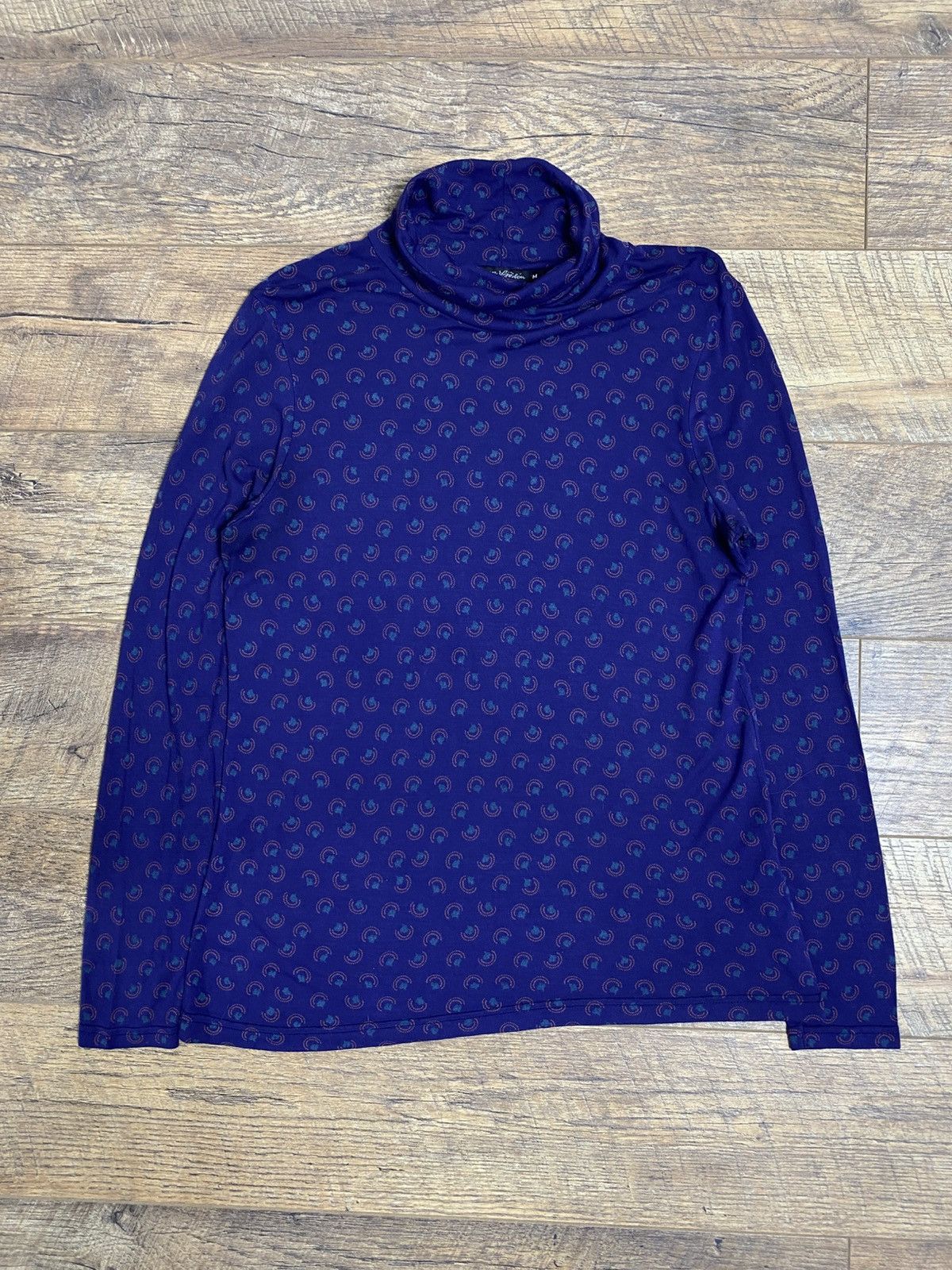 Gudrun Sjoden Gudrun Sjödén 100% Modal Printed Turtleneck Top Purple Boho Size M / US 6-8 / IT 42-44 - 1 Thumbnail