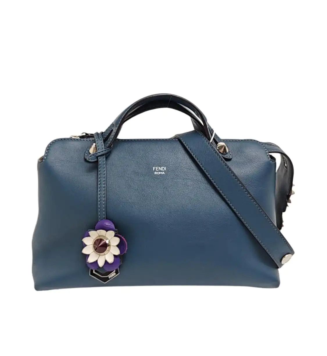 Fendi FENDI By The Way Medium blue cowhide leather stud shoulder bag crossbody bag sil Size ONE SIZE - 1 Thumbnail