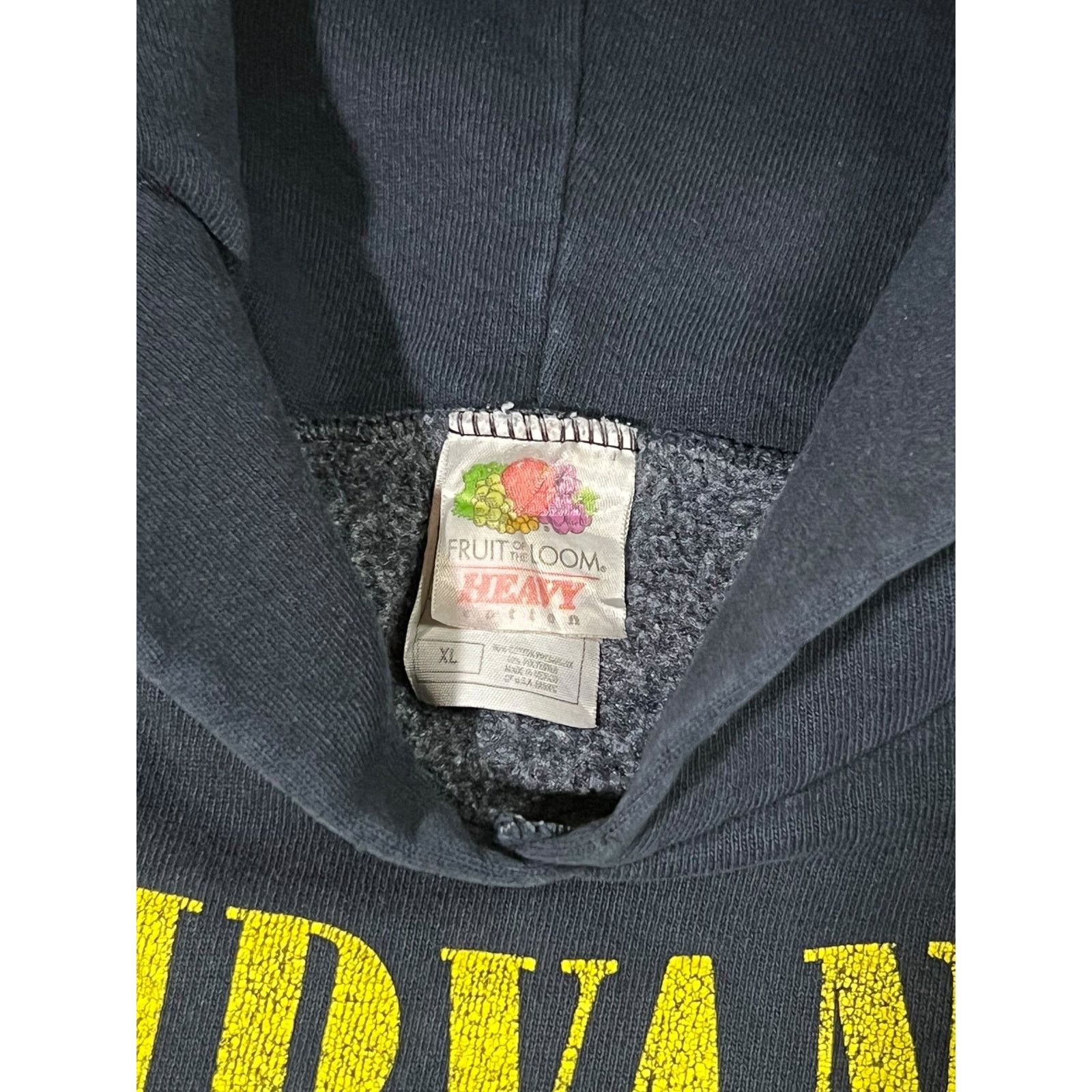 Band Tees × Fruit Of The Loom × Nirvana 1990s Nirvana Smiley Kurt Cobain distressed faded hoodie Size US XL / EU 56 / 4 - 6 Thumbnail