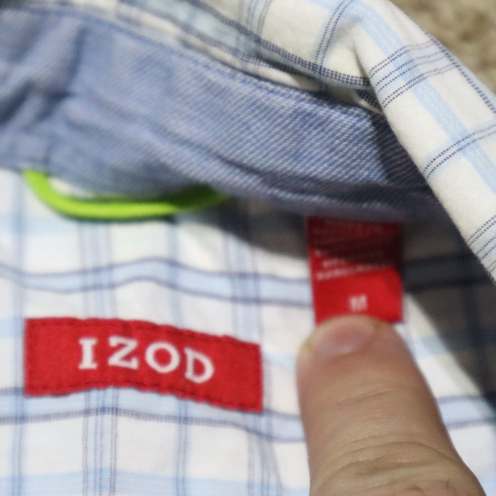 Izod VINTAGE IZOD Men's Short Sleeve Plaid Button-Down Shirt Medium Blue Casual 90s Size US M / EU 48-50 / 2 - 4 Thumbnail