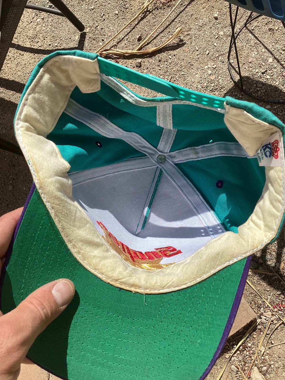 Other Vtg 90s snap on racing baby blue with purple Bill KC hats Size ONE SIZE - 3 Thumbnail