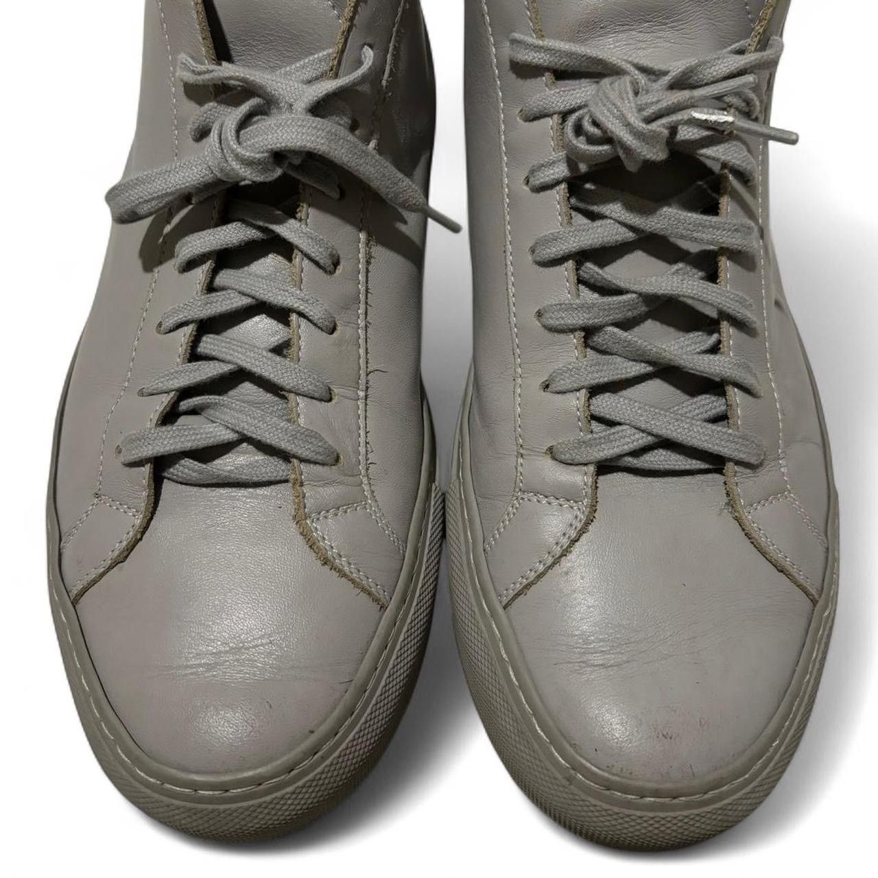 Common Projects × Designer Common Projects Achilles Mid Light Grey Leather Shoes - 42 Size US 9 / EU 42 - 2 Thumbnail
