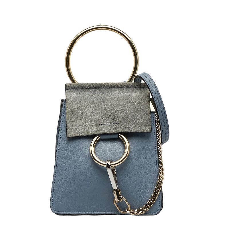 Chloe Chloe Chloe Faye Small Bracelet Bag Leather Suede Light Blue Leather Shoulder Bag in Very Good Condition Size ONE SIZE - 1 Thumbnail
