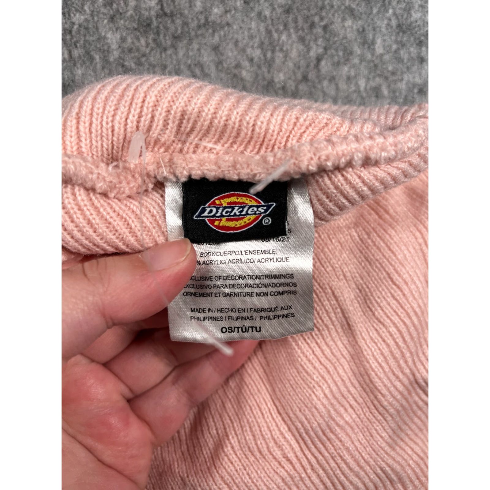 Dickies Dickies Beanie Adult One Size Pink Knit 100% Acrylic Snow Ski Workwear Beanie Hats Mens 90s Outdoor Logo Ski Size ONE SIZE - 7 Thumbnail