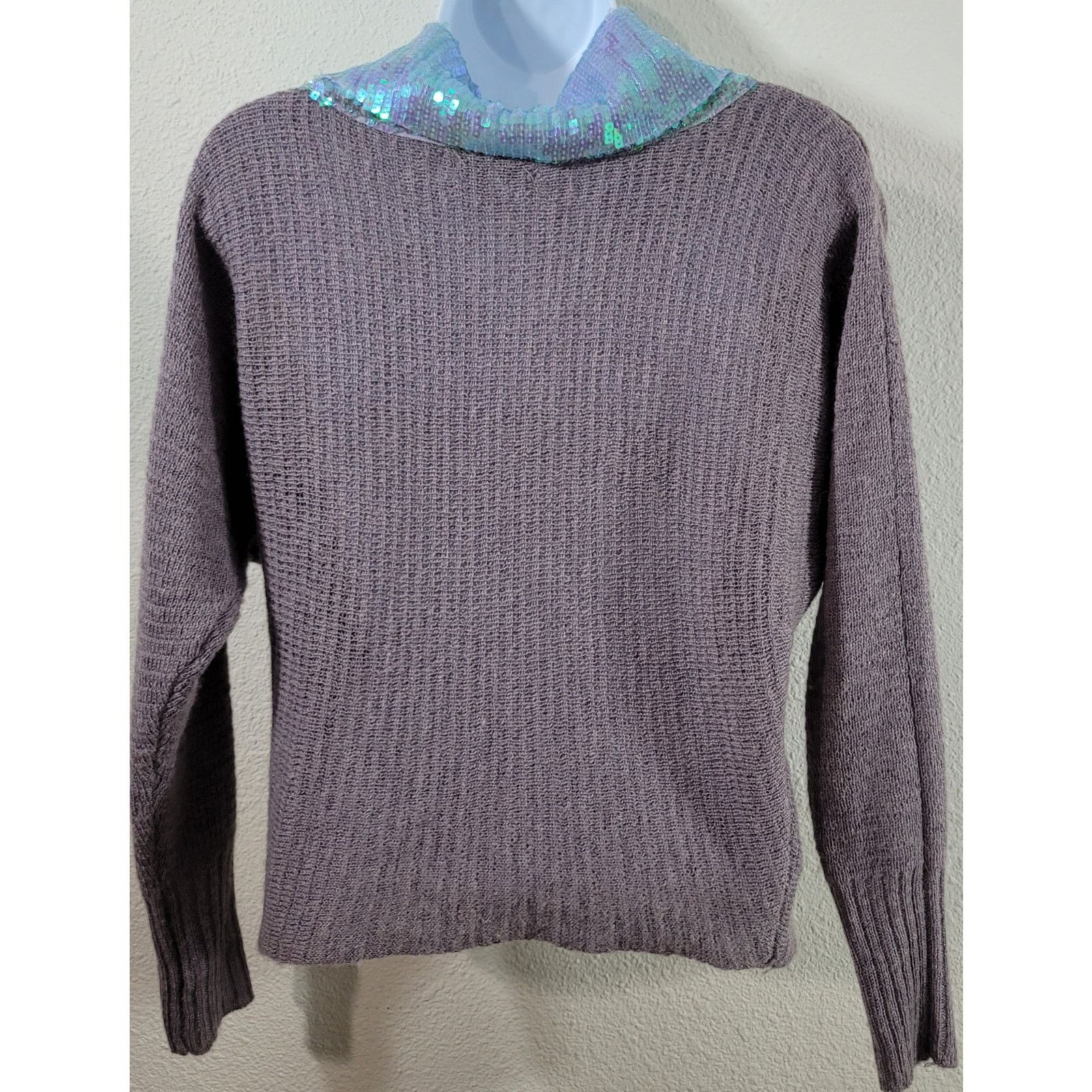 Other Love Change Mauve Sequin Cowl Neck Cropped Sweater XL Soft Size XL / US 12-14 / IT 48-50 - 2 Thumbnail