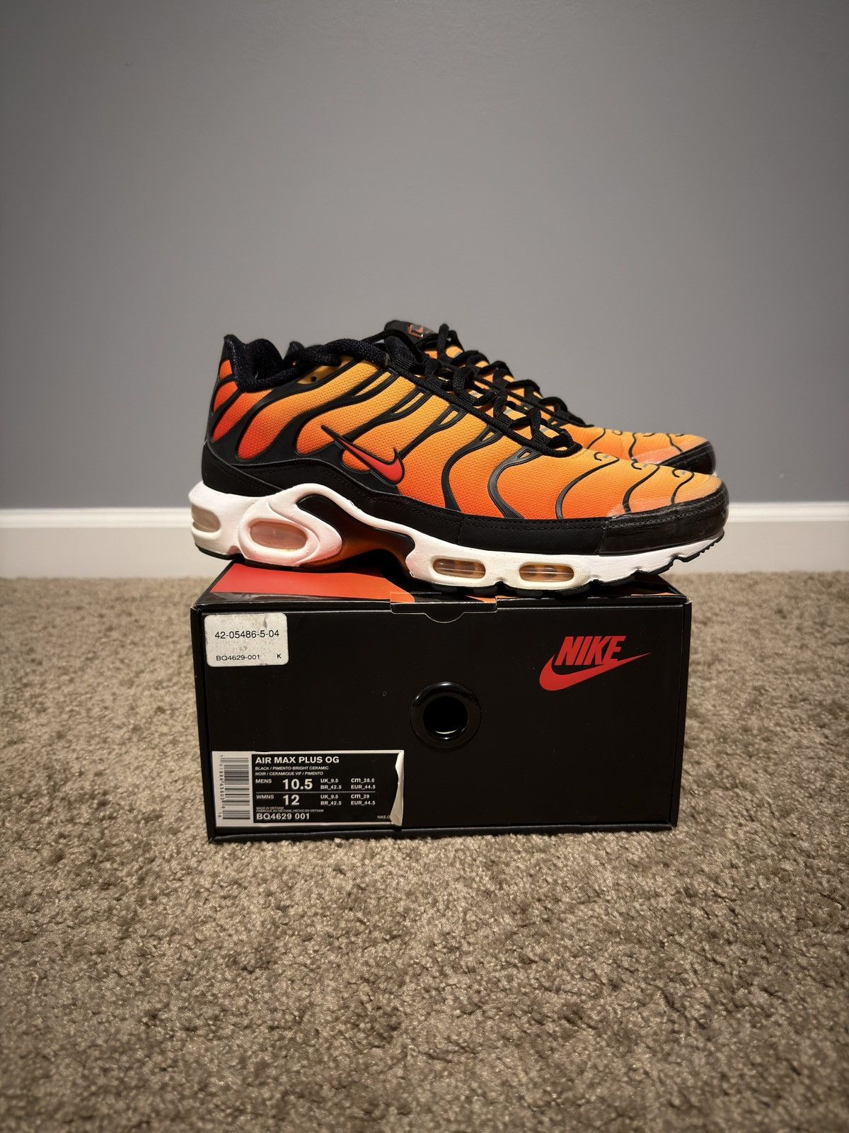 Nike 2018 Nike Air Max Plus TN OG “Pimento” Size US 10.5 / EU 43-44 - 1 Thumbnail