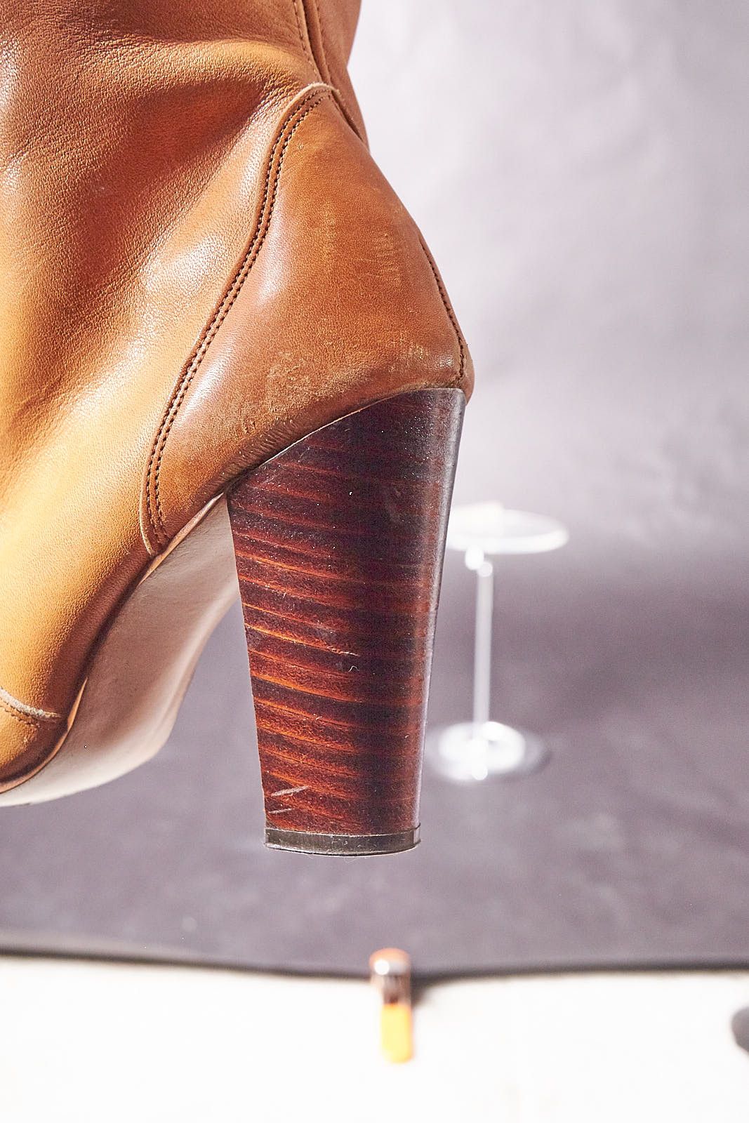 Vintage 1980s El Greco Buckskin Leather Tall Heeled Boots Size US 5 / IT 35 - 8 Thumbnail