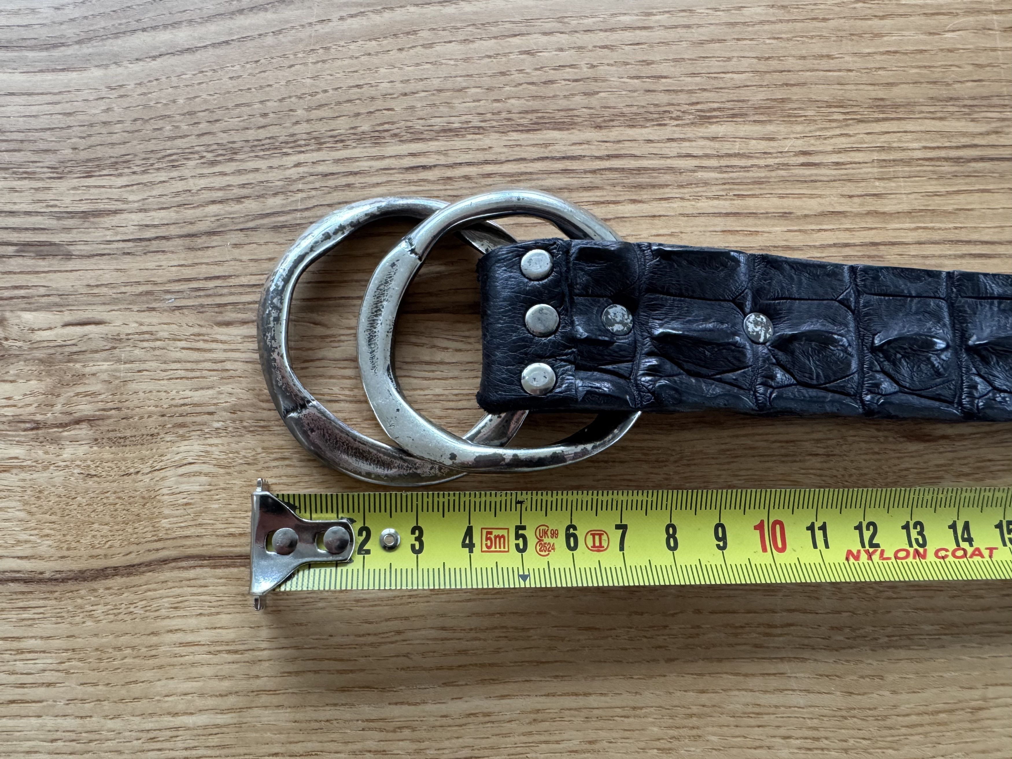 Other Scunzani Crocodile Leather Belt Black Size ONE SIZE - 7 Thumbnail