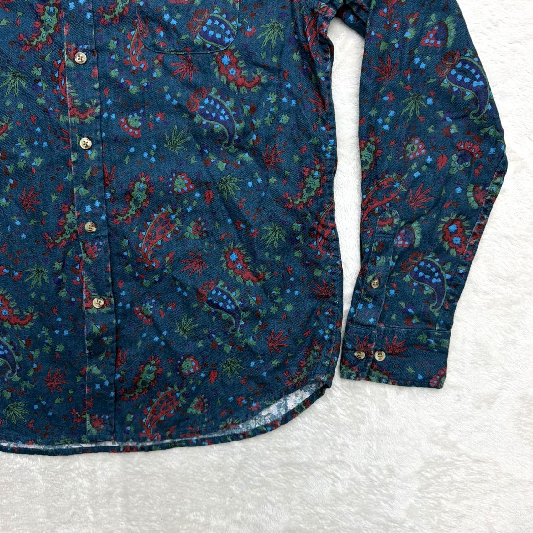 Obey OBEY Propaganda Shirt Mens Large Modern Fit Blue Paisley Button Up Long Sleeve Size US L / EU 52-54 / 3 - 4 Thumbnail