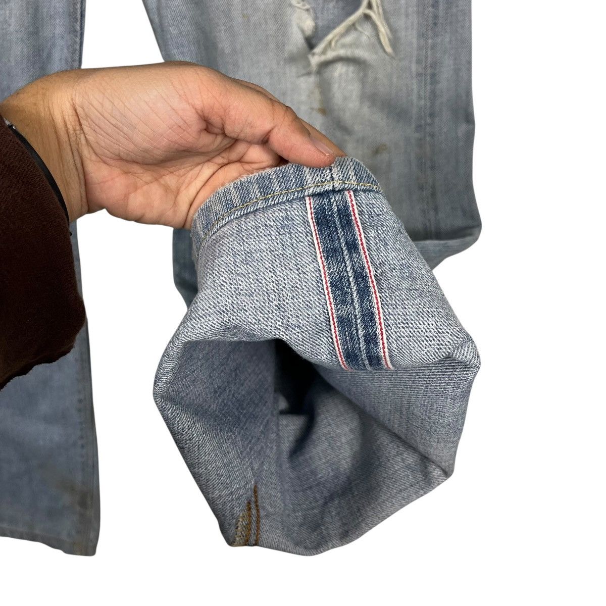 Edwin Vintage Edwin Selvedge Redline Distressed Denim Jeans Size US 34 / EU 50 - 12 Thumbnail