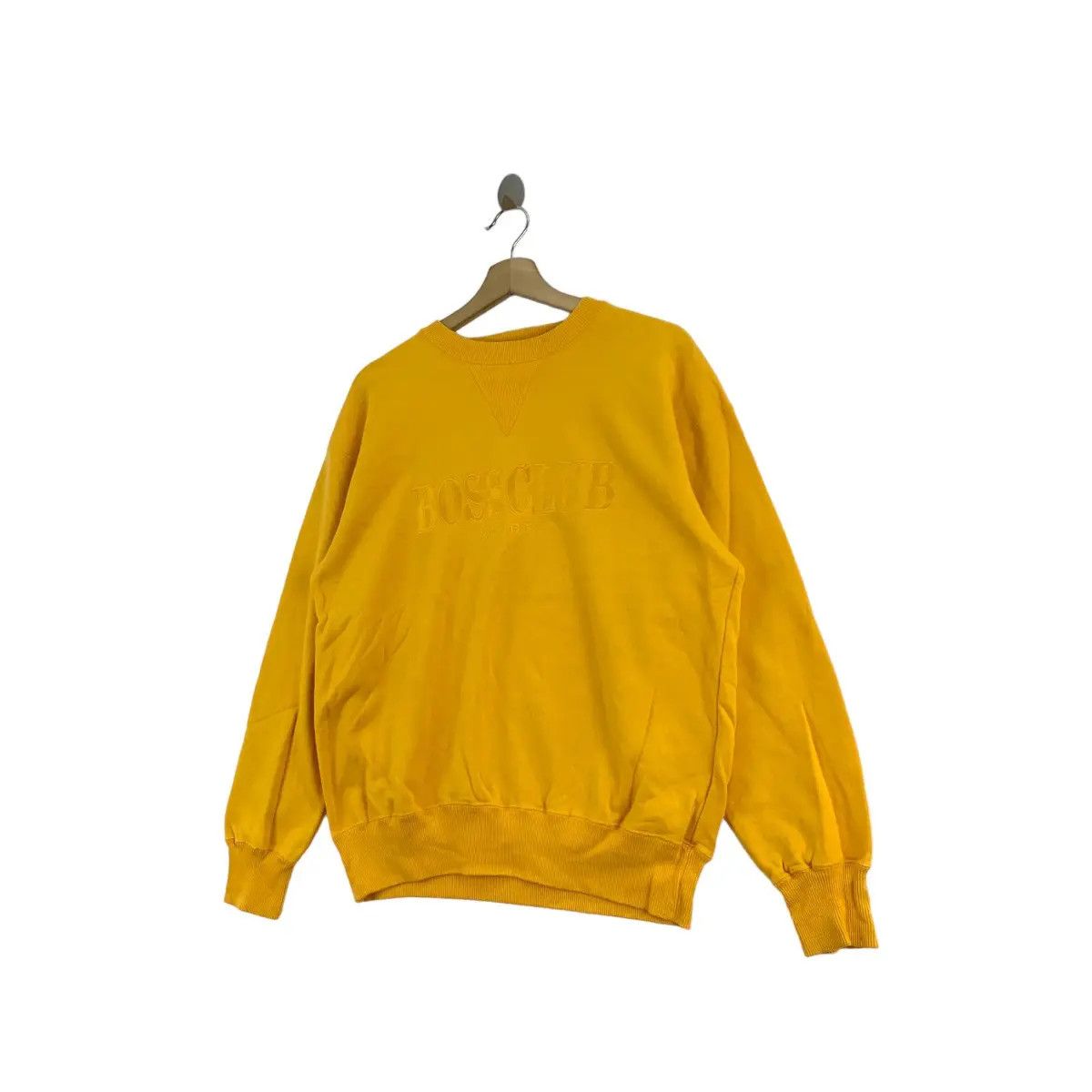 Vintage Vintage BOSS CLUB SPORTS Embroidered Yellow Sweatshirt Size L / US 10 / IT 46 - 3 Thumbnail