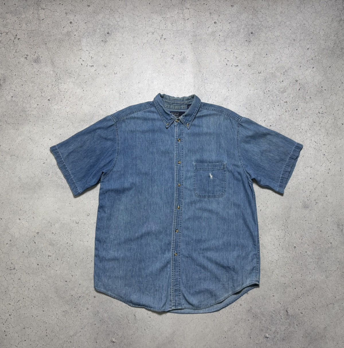 Polo Ralph Lauren Polo Ralph Lauren Vintage 80’s Denim Short Sleeve Shirt Size US L / EU 52-54 / 3 - 1 Thumbnail