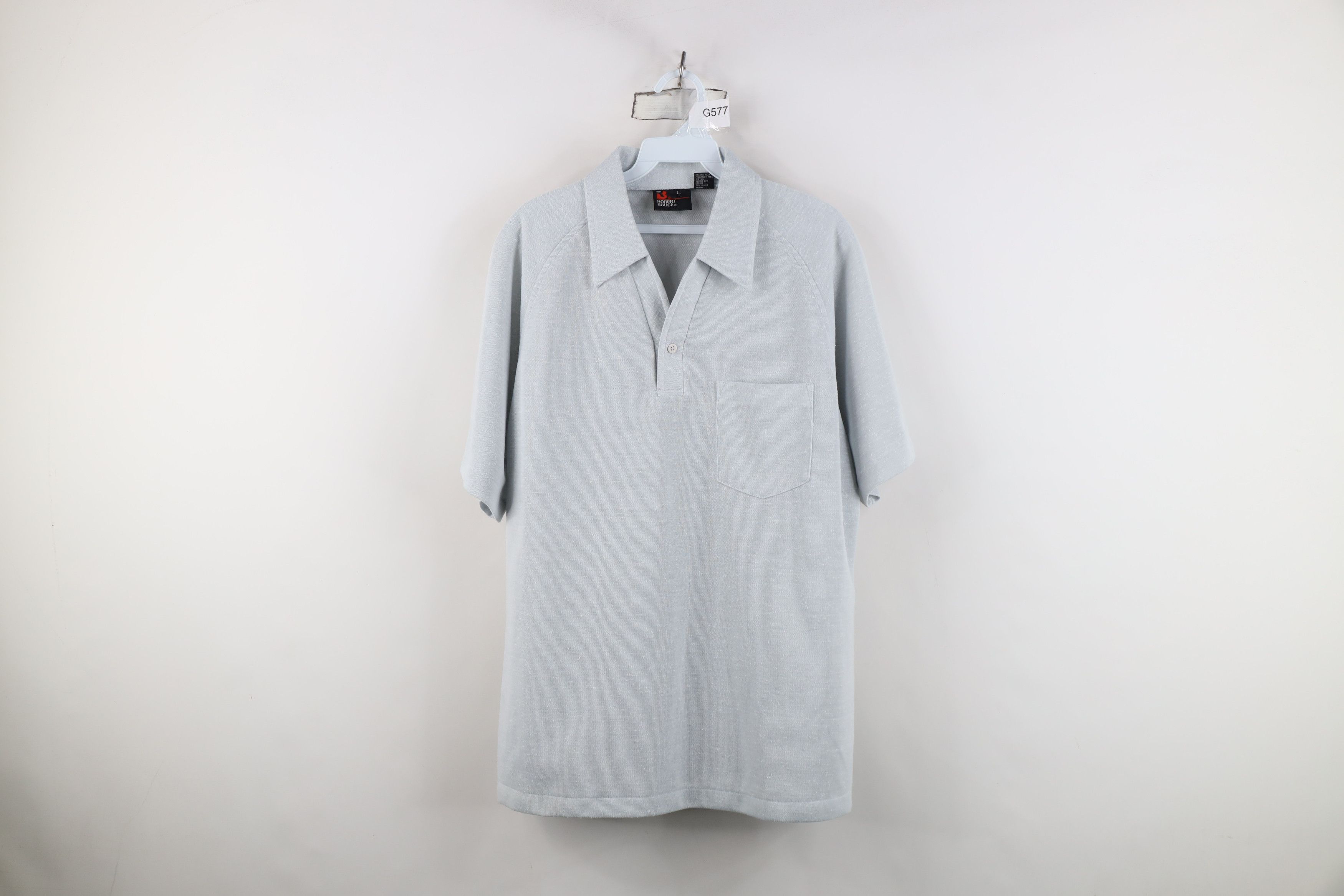 Vintage Vintage 70s Streetwear Atomic Fleck Knit Collared Polo Shirt Size US L / EU 52-54 / 3 - 1 Thumbnail