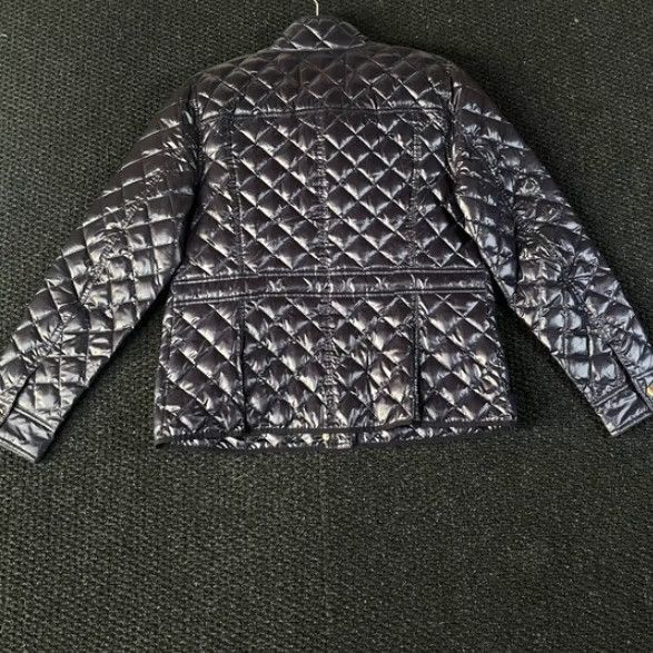 J.Crew J. Crew Quilted Puffer Down Jacket Navy Blue Snap Button Full Zip Women PL Blue Diamond Quilting Zipper Womens Size L / US 10 / IT 46 - 5 Thumbnail