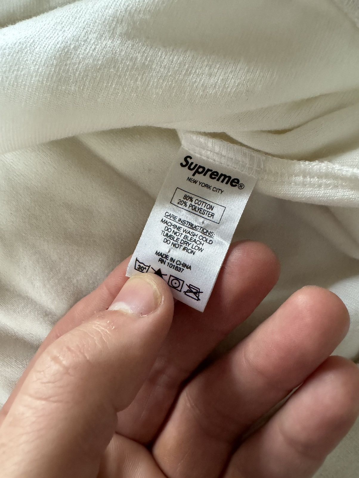 Supreme Velour Snap Henley White (Size XL) - bottlesandglasses.com.ng