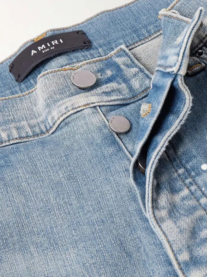 Amiri o1orln0326 Skinny-Fit Distressed Paint-Splattered Jeans Blue Size US 38 / EU 54 - 6 Thumbnail