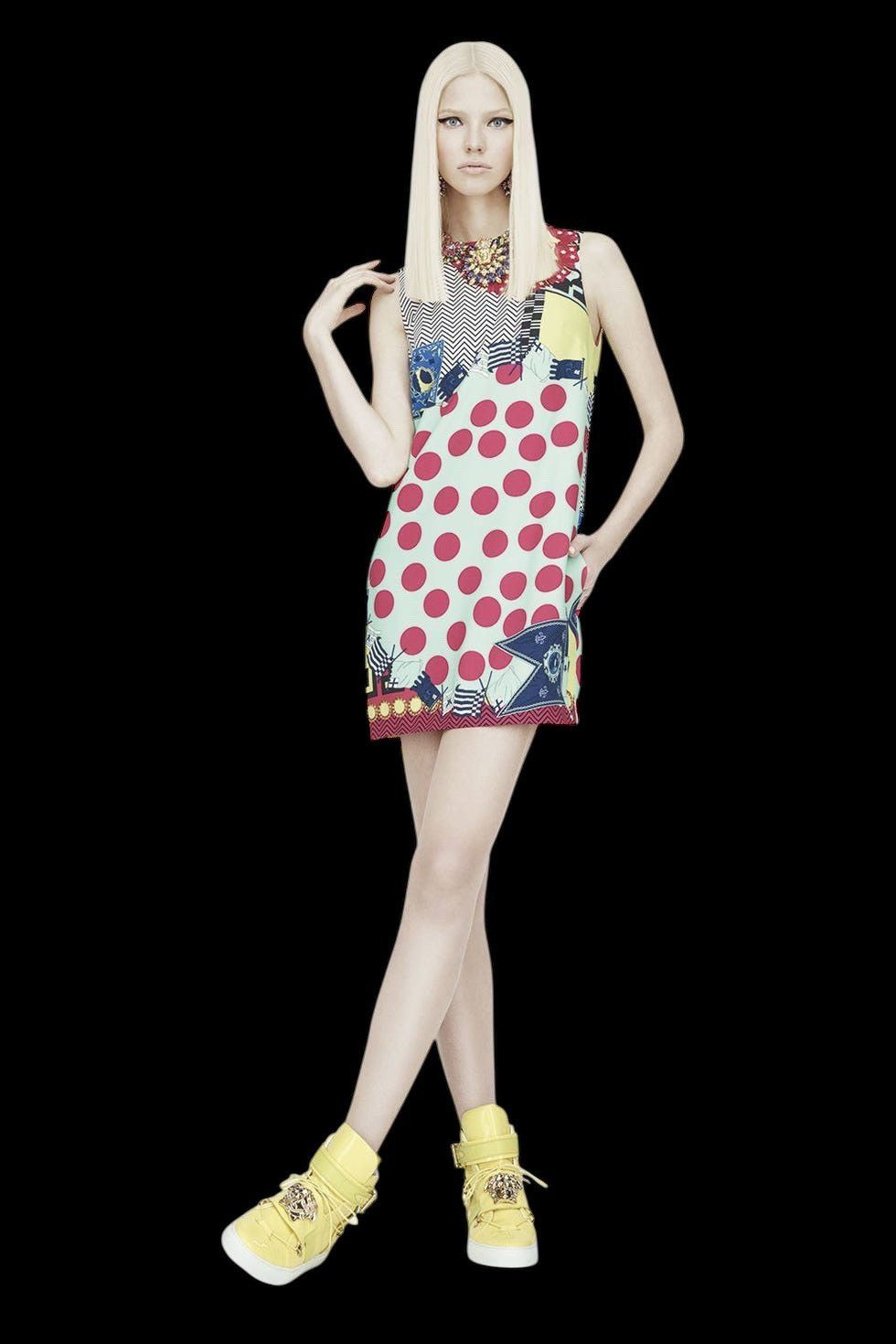 Versace SS15 VERSACE resort polca boraque mini dress Size M / US 6-8 / IT 42-44 - 1 Thumbnail