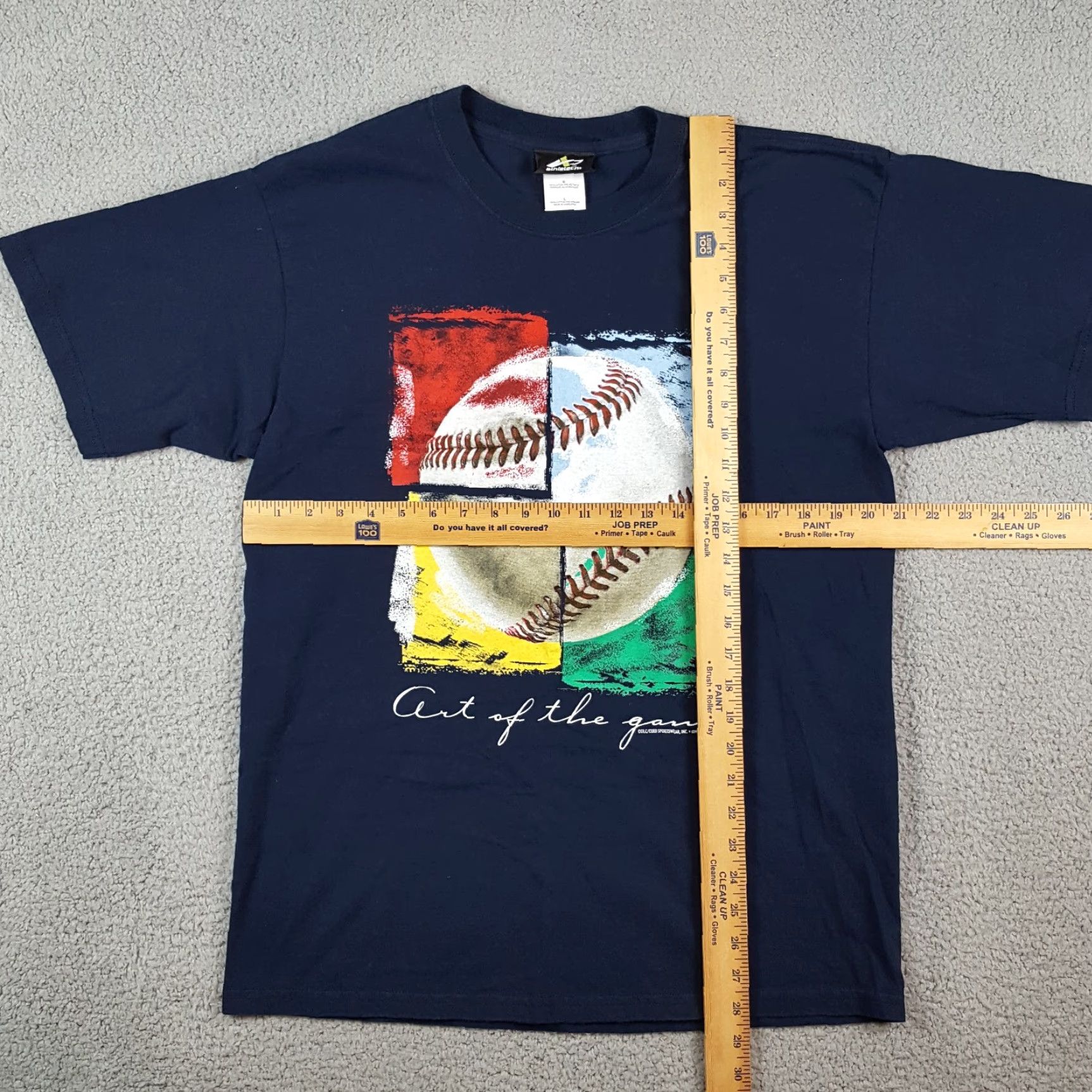 MLB VINTAGE Athletech MLB Baseball T-Shirt Mens Large Retro Painting Navy Blue 00s Y2K Sports Size US L / EU 52-54 / 3 - 6 Thumbnail