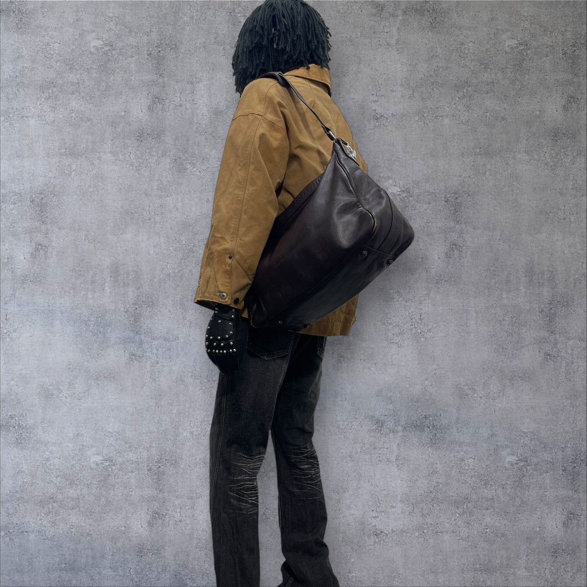 Genuine Leather Full Leather Vtg Unknown Travel Bag prada julius amiri 8🟩 Size ONE SIZE - 3 Thumbnail