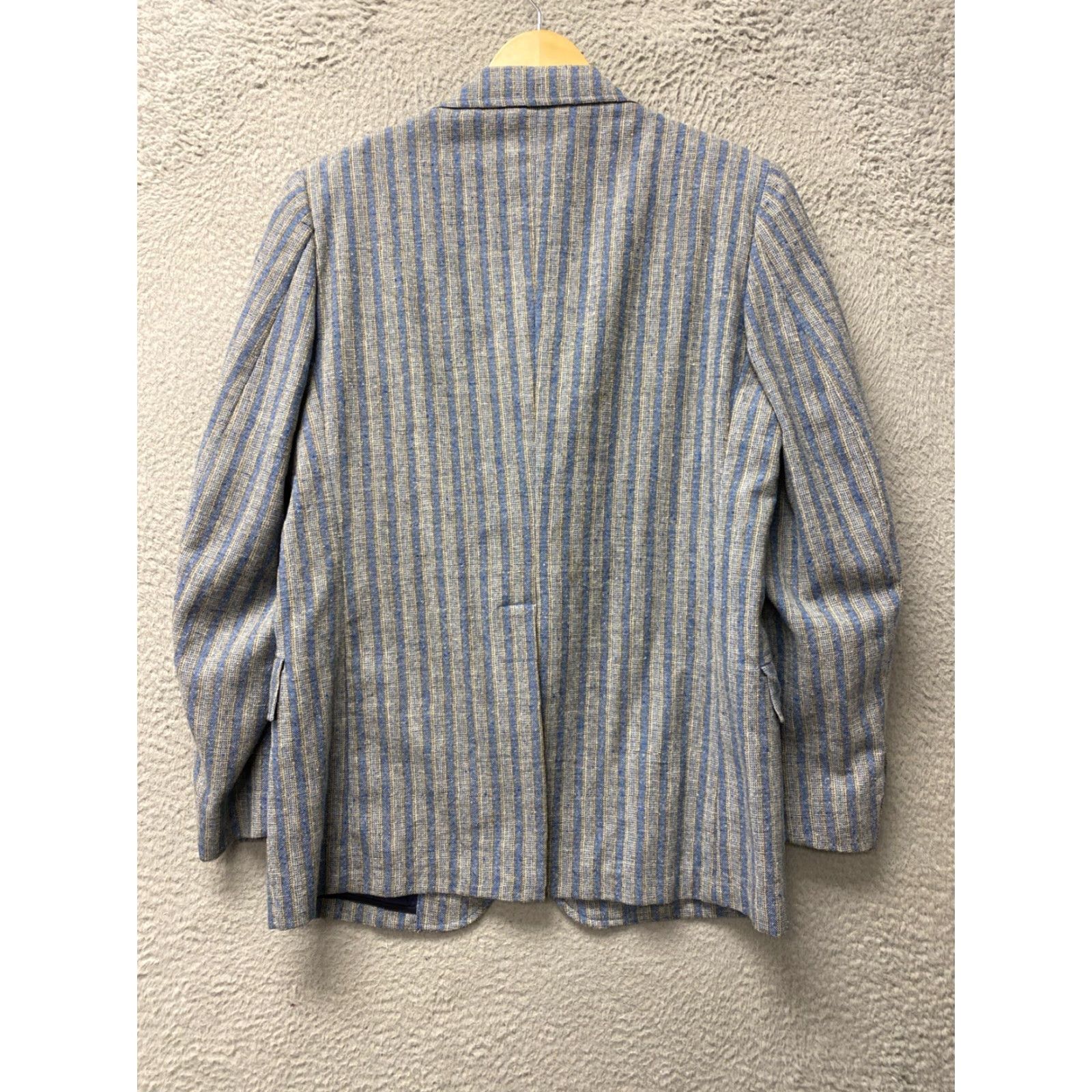 Lee VINTAGE Lee Wald Striped Sport Jacket Blazer 38R Aqua Gray 1980s Mens Size 38R - 6 Thumbnail
