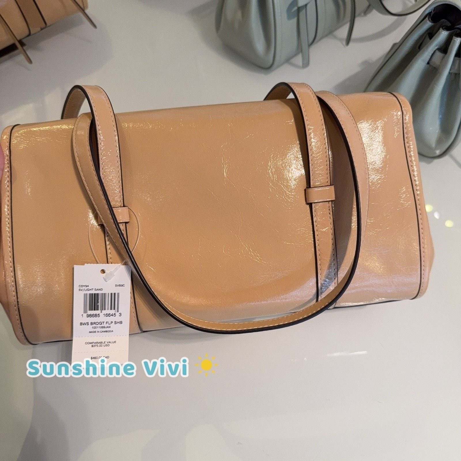 Coach NWT Coach Bridget Flap Shoulder Bag Bows CDY94 Light Sand Size ONE SIZE - 4 Thumbnail