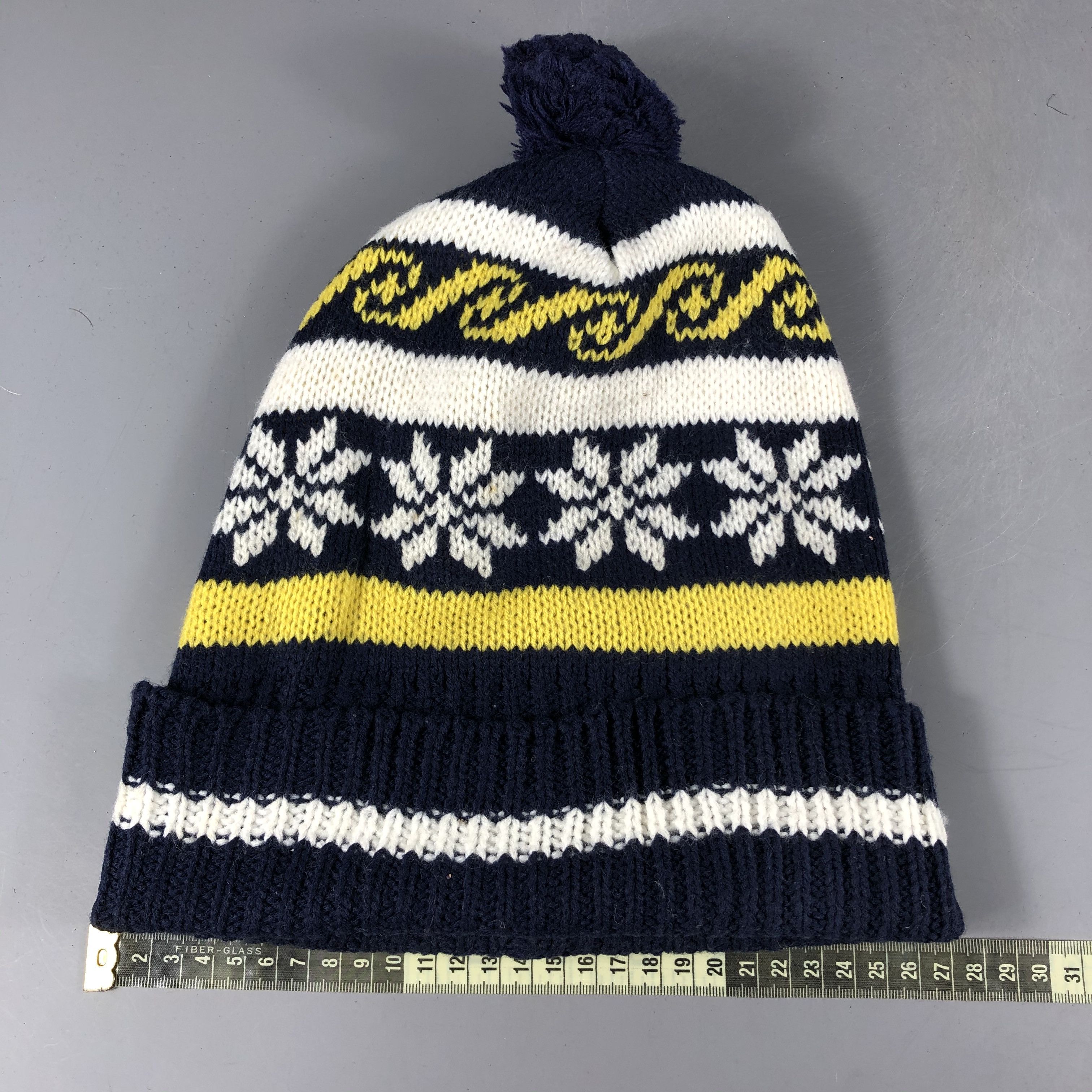 Vintage Dip Drops Stripe Beanie Snow Hat Snow Cap -D1198 Size ONE SIZE - 4 Thumbnail