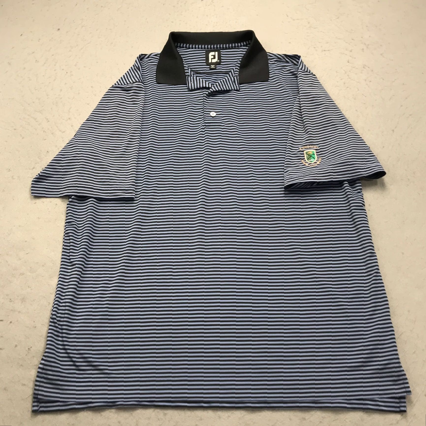 Footjoy FootJoy Kingsley Club Polo Shirt Mens XL Blue Striped Golf Performance Polo Shirt Size US XL / EU 56 / 4 - 2 Thumbnail