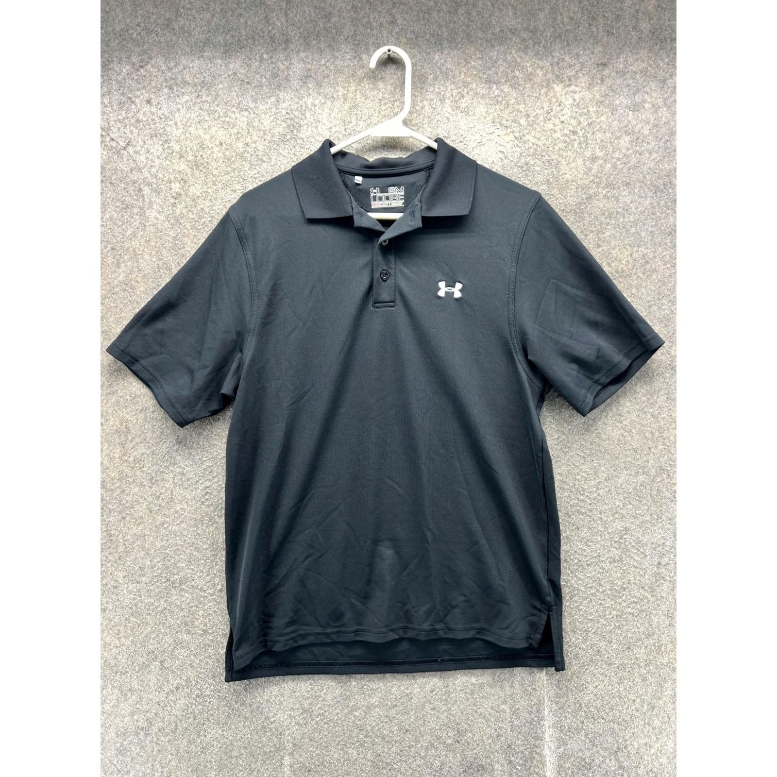 Under Armour Under Armour HeatGear Polo Shirt Mens Small Black Solid Golf Performance Stretch Polo Shirt Mens Small Black HeatGear Size US S / EU 44-46 / 1 - 2 Thumbnail