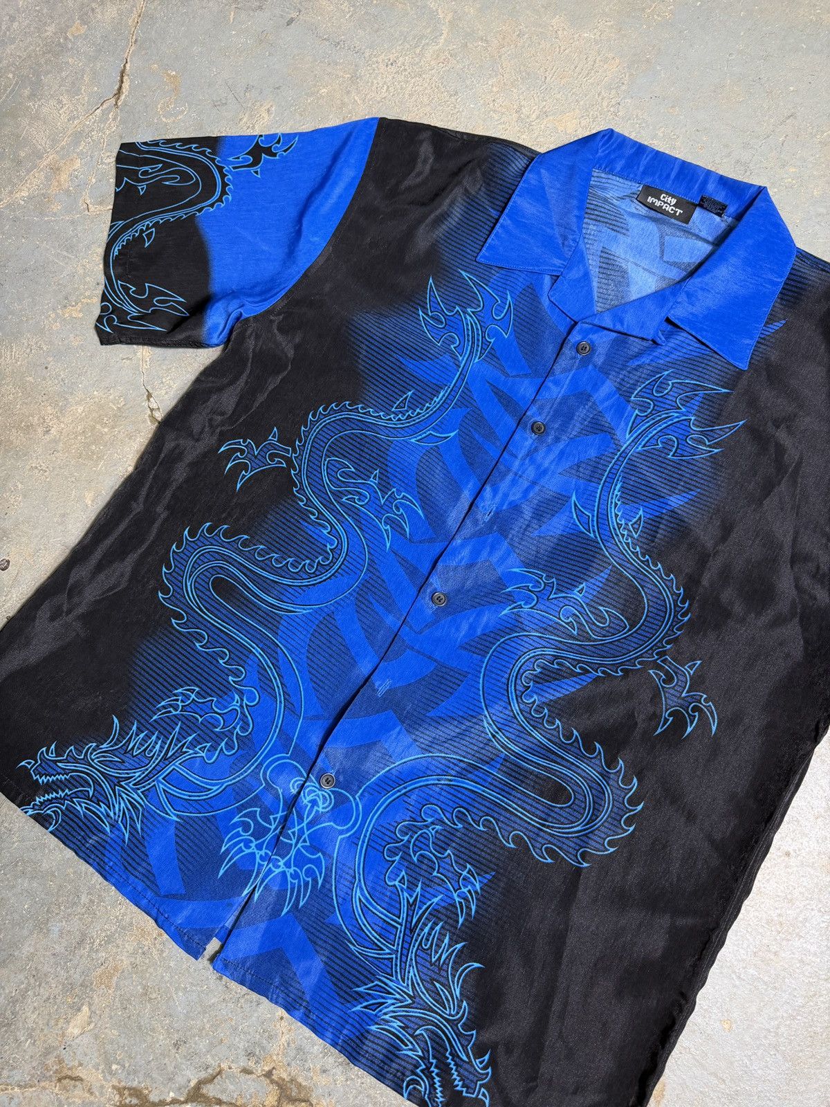 Other Vintage Y2K Dragon Flames Button Up Shirt Size US XL / EU 56 / 4 - 2 Thumbnail