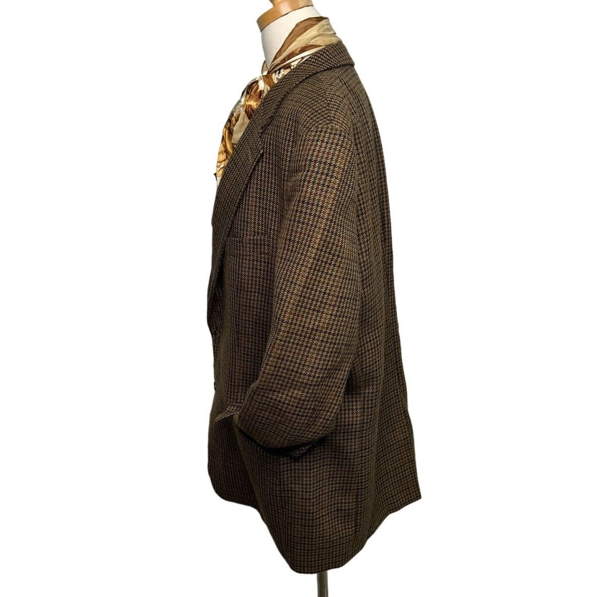 Chaps × Vintage Chaps Ralph Lauren Vintage Wool Houndstooth Blazer Brown 44R Size 44R - 4 Thumbnail