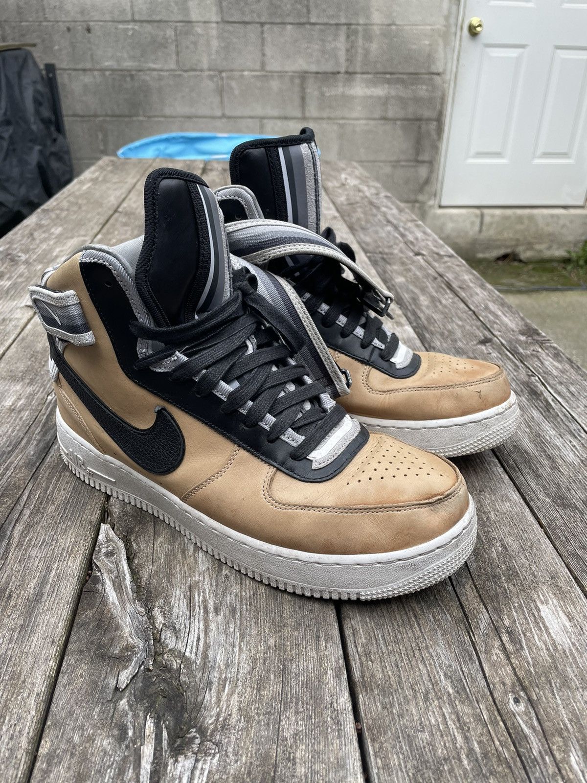image of Nike Riccardo Tisci Air Force 1 High Shoes in Tan, Men's (Size 10)