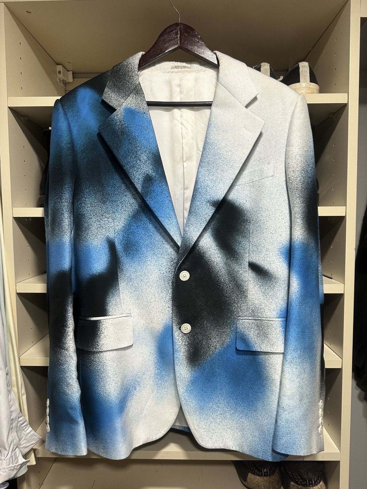 Alexander McQueen NWT $3990 Runway Alexander McQueen Spray Paint Blazer size50 Size 40R - 1 Thumbnail