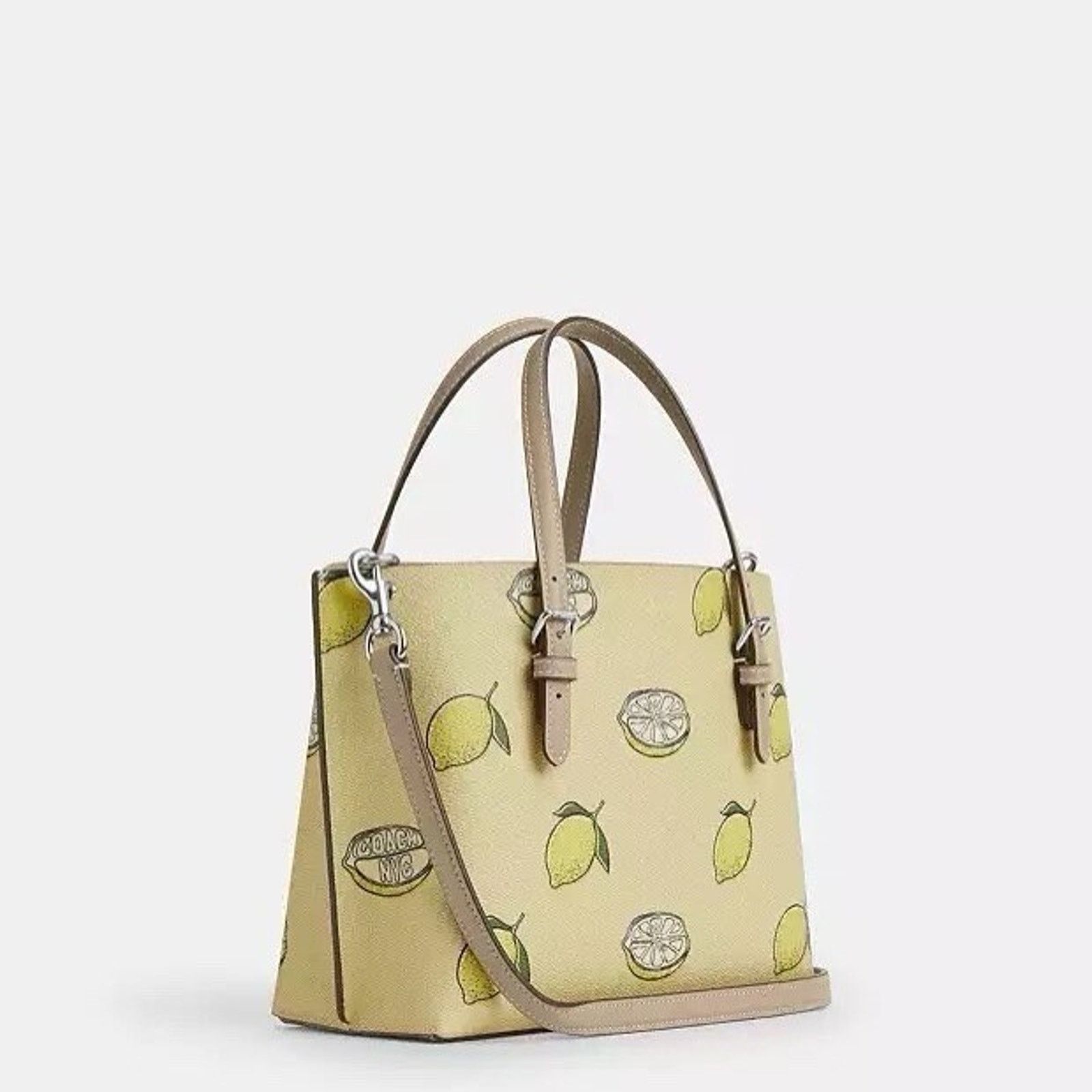 Coach NWT COACH Mollie Tote Bag 25 CAL78 Crossbody Lemon Print Size ONE SIZE - 11 Thumbnail