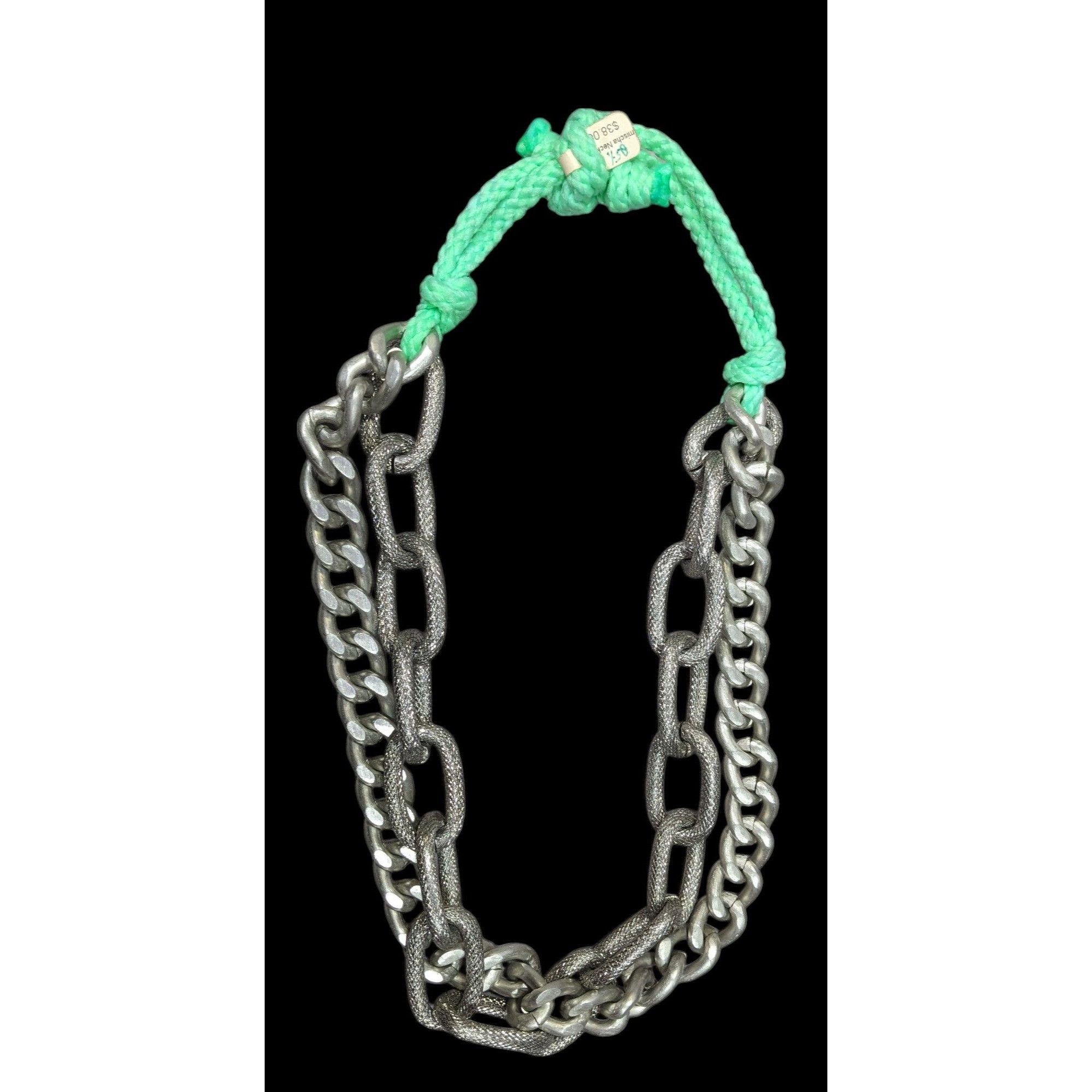 Other Chunky Silver Tone Chain And Tear Rope Necklace Size ONE SIZE - 1 Thumbnail