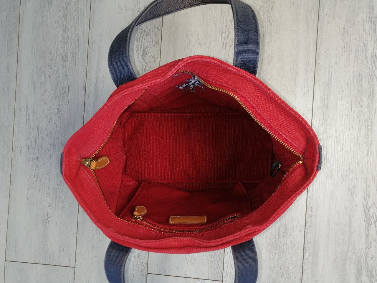 Ralph Lauren × Vintage Ralph Lauren Canvas Tote Bag Navy Red Size ONE SIZE - 6 Thumbnail