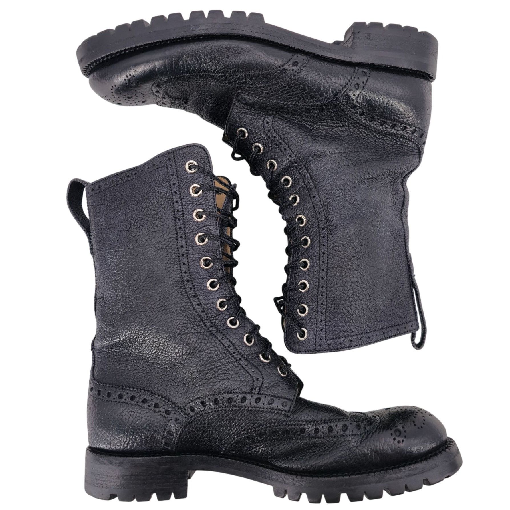 Bally Bally of Switzerland Black Grain Leather Combat Boots Men 8 Size US 8 / EU 41 - 5 Thumbnail