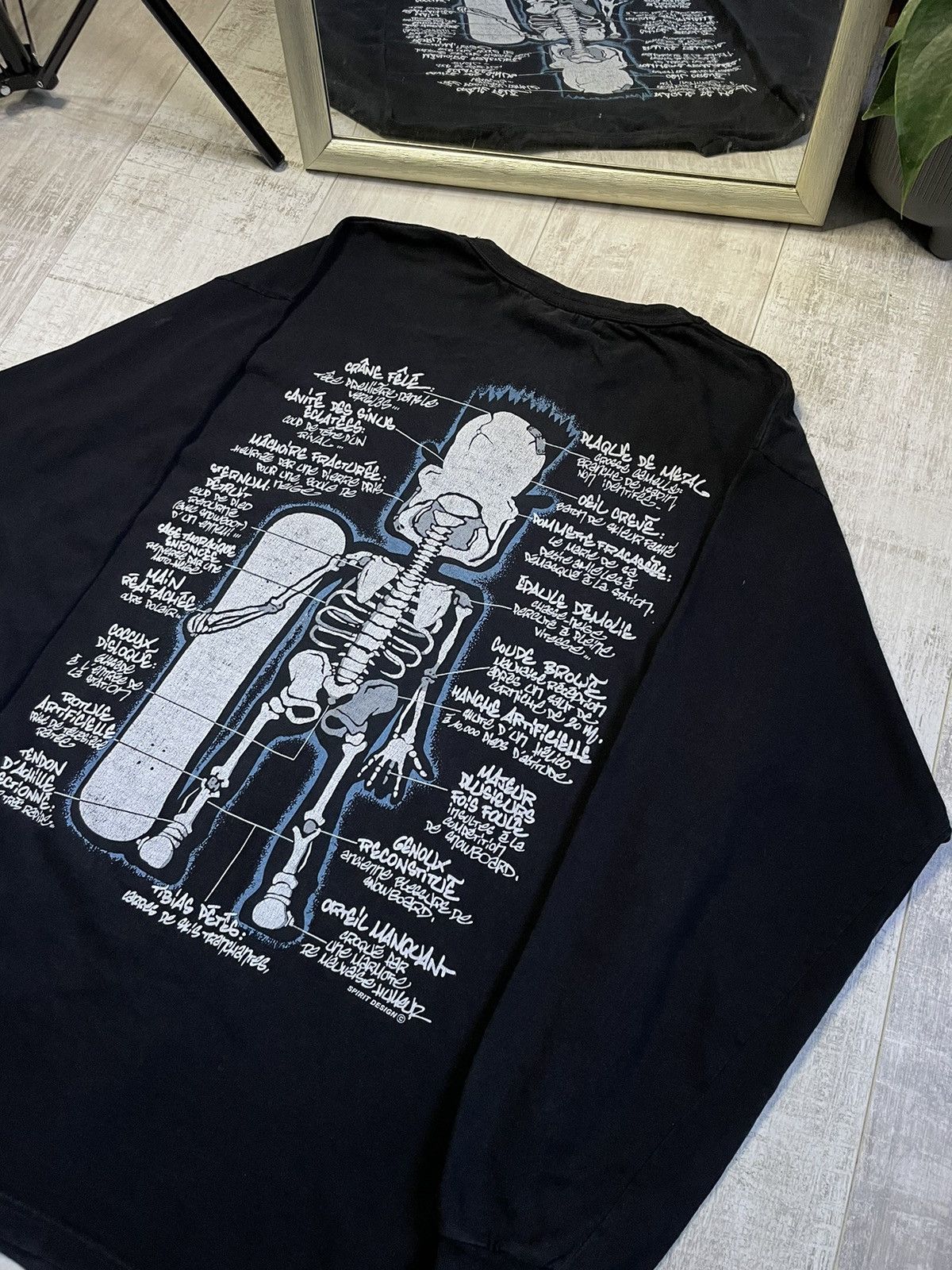 Vintage Vintage 90’s Bart Simpson X-RAY Skeleton Skateboard Long Tee Size US XL / EU 56 / 4 - 4 Thumbnail
