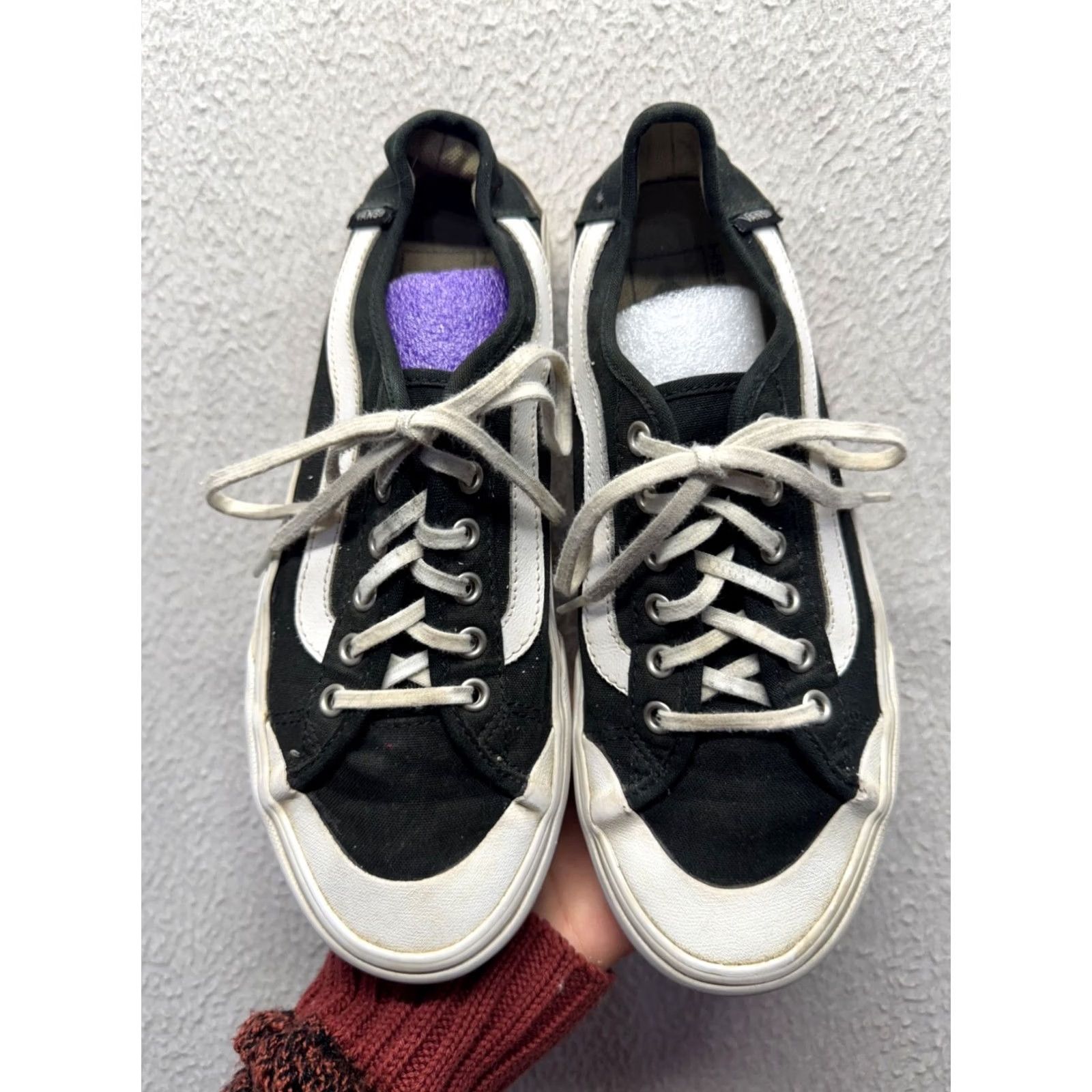 Vans VINTAGE Vans Old Skool Black & White Canvas Sneakers Size 7.5 Skater Womens Size US 8 / EU 41 - 3 Thumbnail