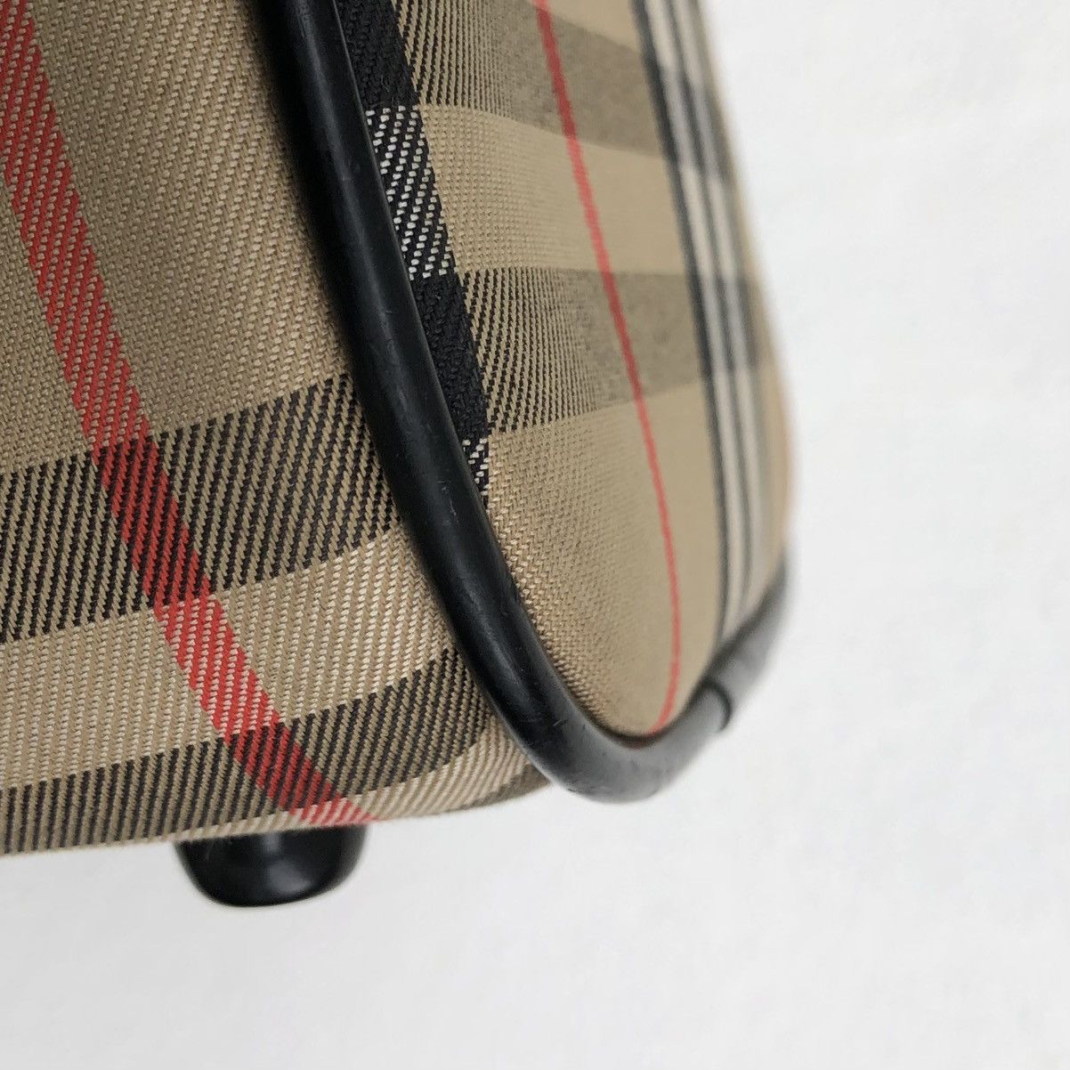 Burberry Burberry's Nova Check Pattern Logo Embossed Boston Bag Size ONE SIZE - 17 Thumbnail