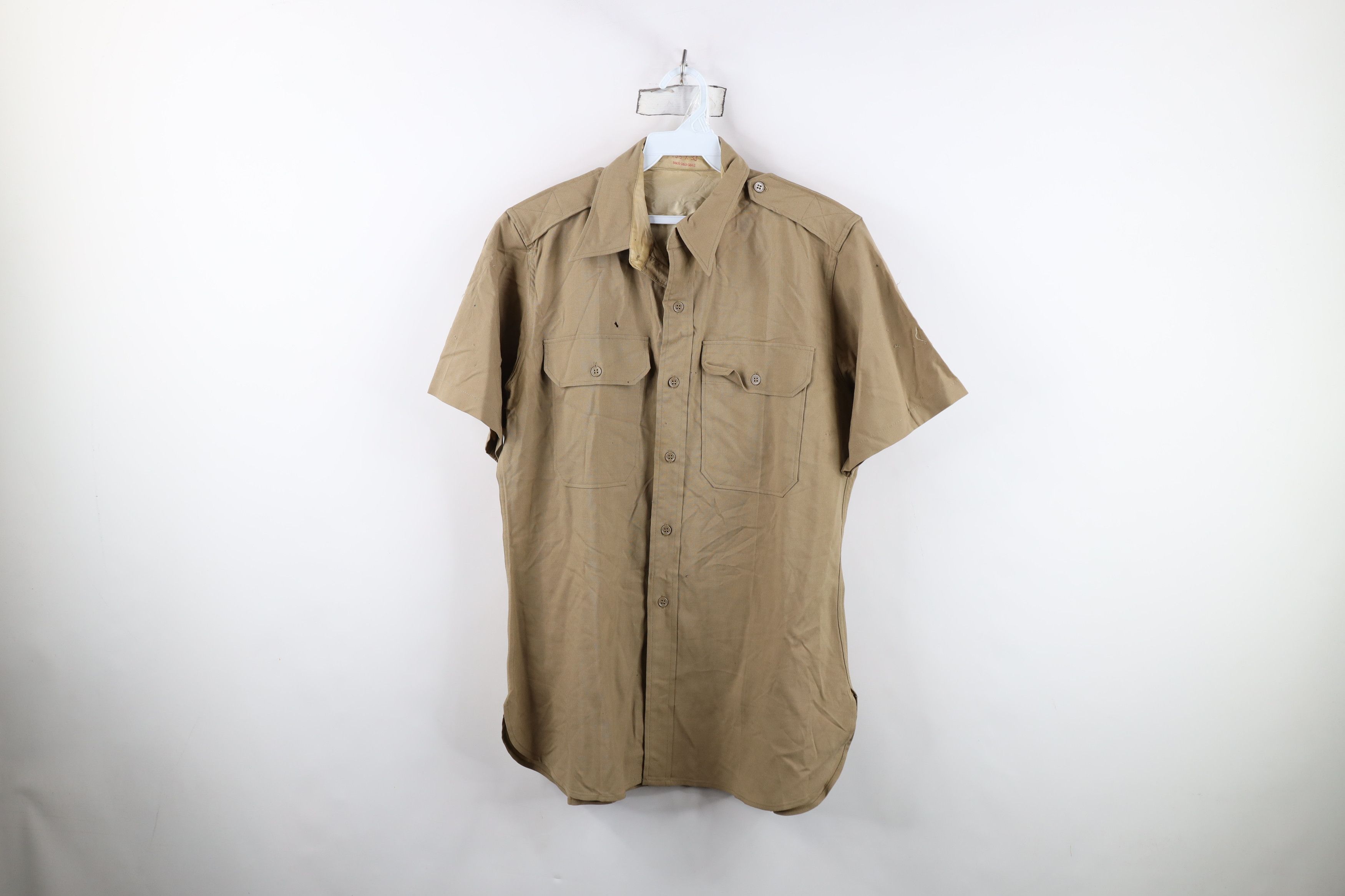 Vintage Vintage 40s World War II Military Field Button Shirt Size US M / EU 48-50 / 2 - 1 Thumbnail