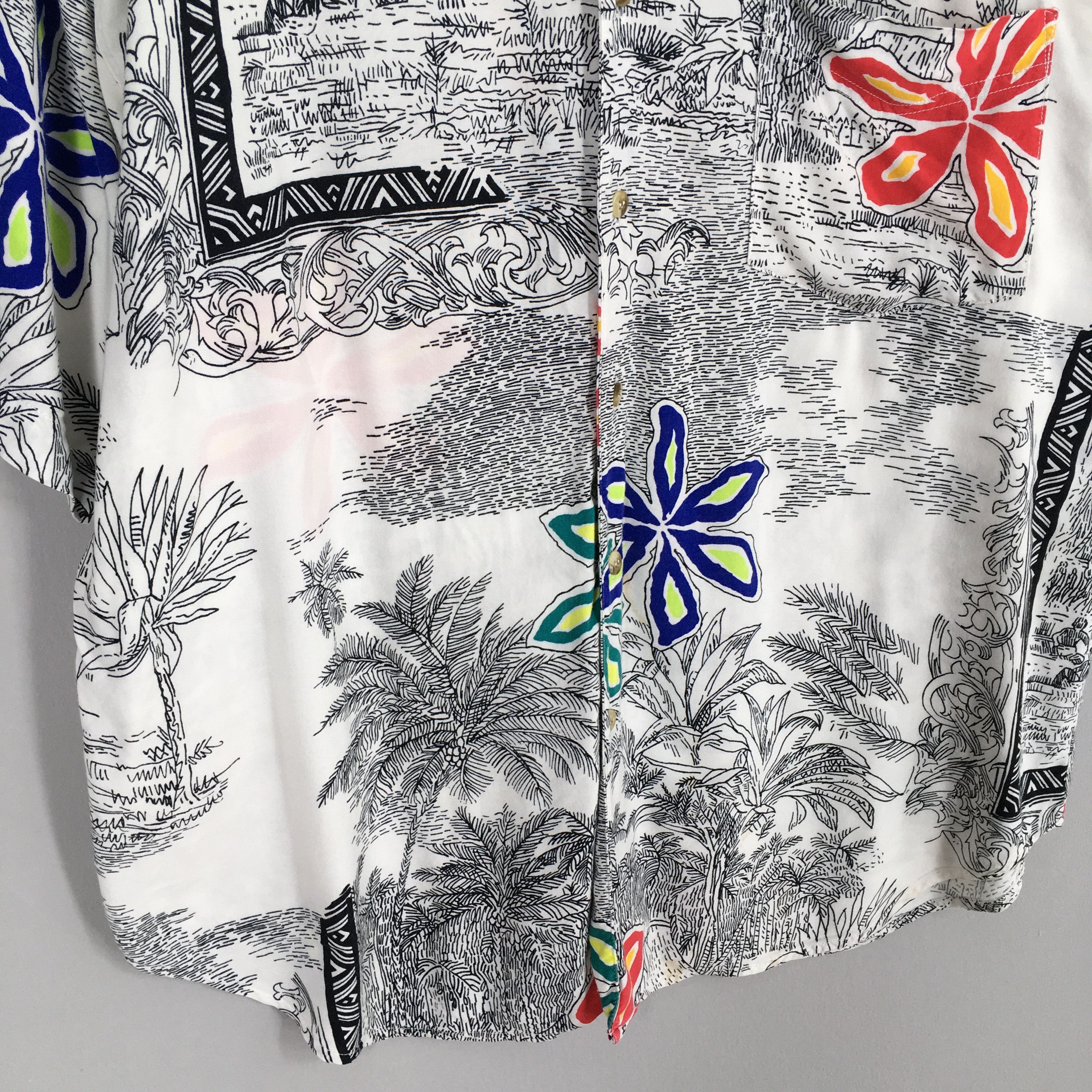 UNIONBAY Unionbay Summer Hawaiian Flower Art Rayon Shirt Medium Size US M / EU 48-50 / 2 - 4 Thumbnail