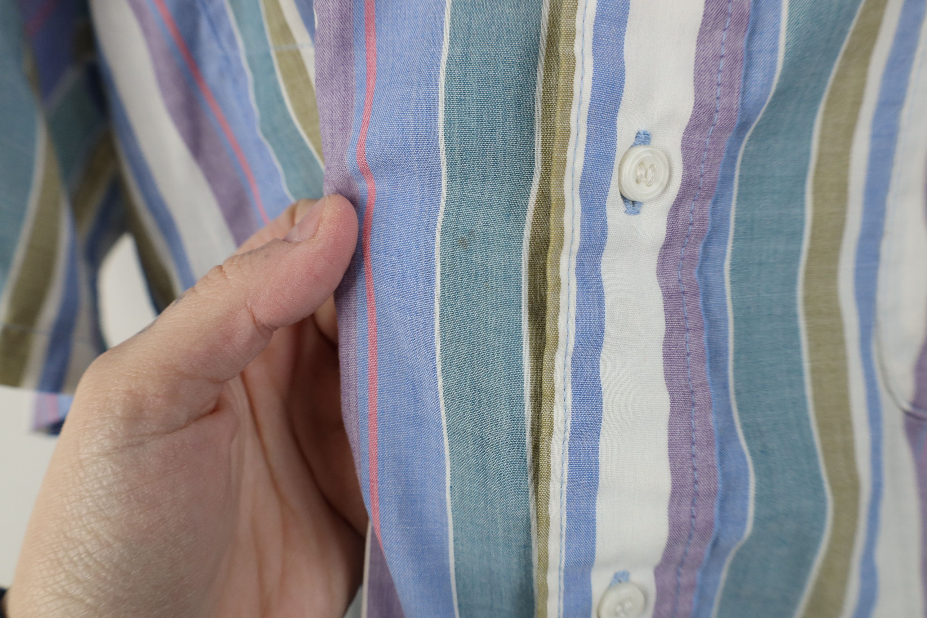 Vintage Vintage 90s Streetwear Striped Short Sleeve Button Shirt Size US L / EU 52-54 / 3 - 7 Thumbnail