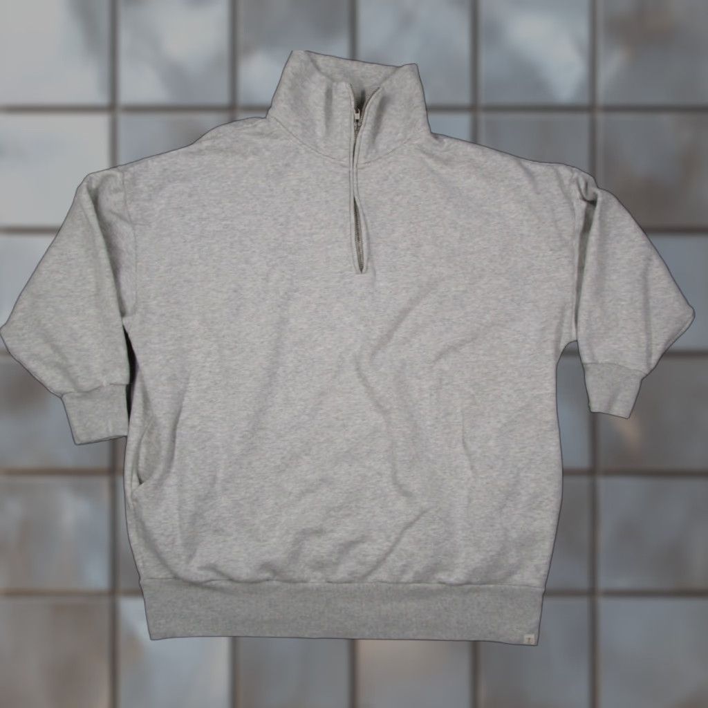 Vintage Tkees Women's Oversized 1/4 Zip Pullover Sweatshirt Gray Size 0/1 Cotton Blend Casual Activewear Size XS / US 0-2 / IT 36-38 - 1 Thumbnail