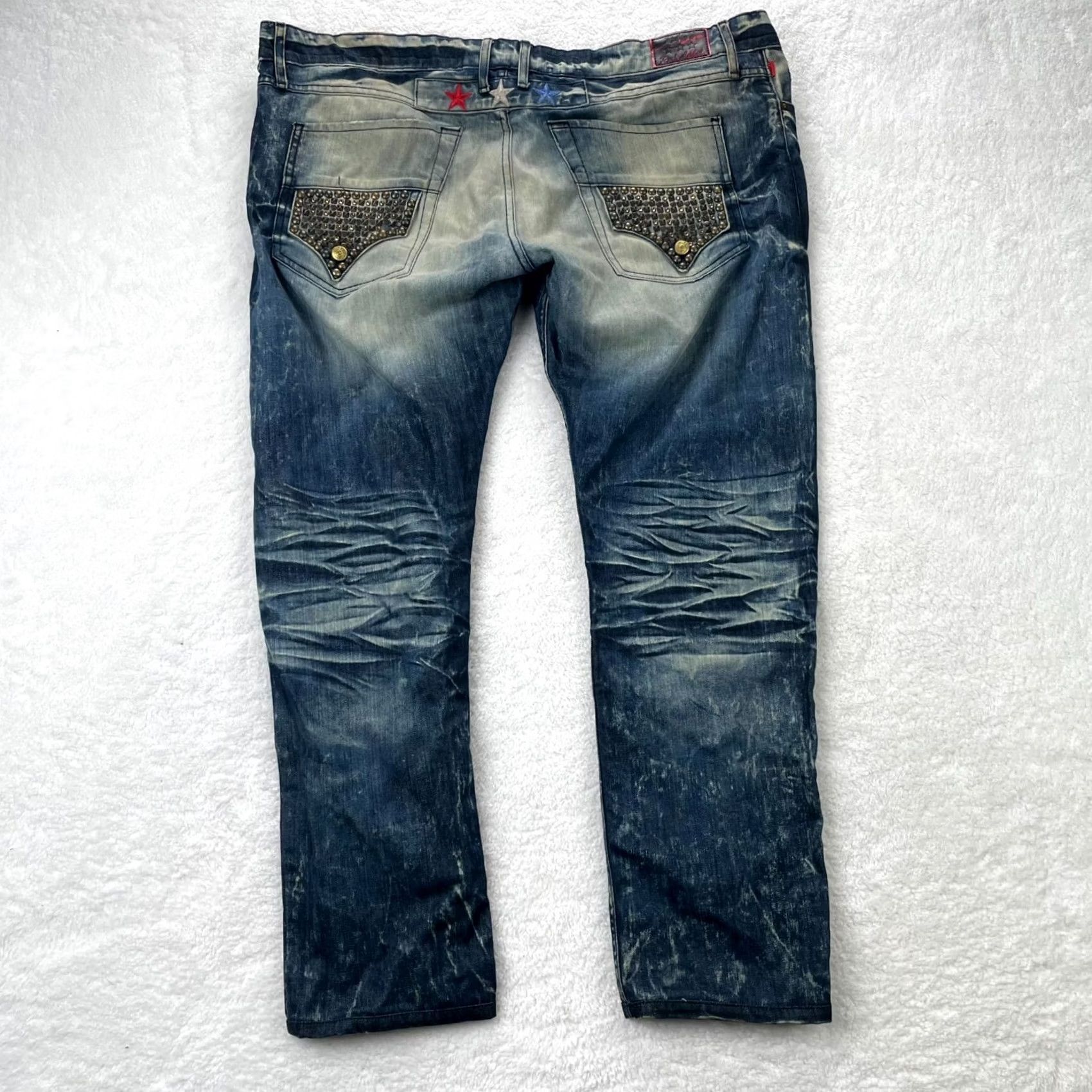 Vintage VINTAGE Robins Jeans Jeans Mens 44x30 Red Label Thrashed Distressed Ankle Zipper Studs Wings Women? Size US 44 / EU 60 - 6 Thumbnail