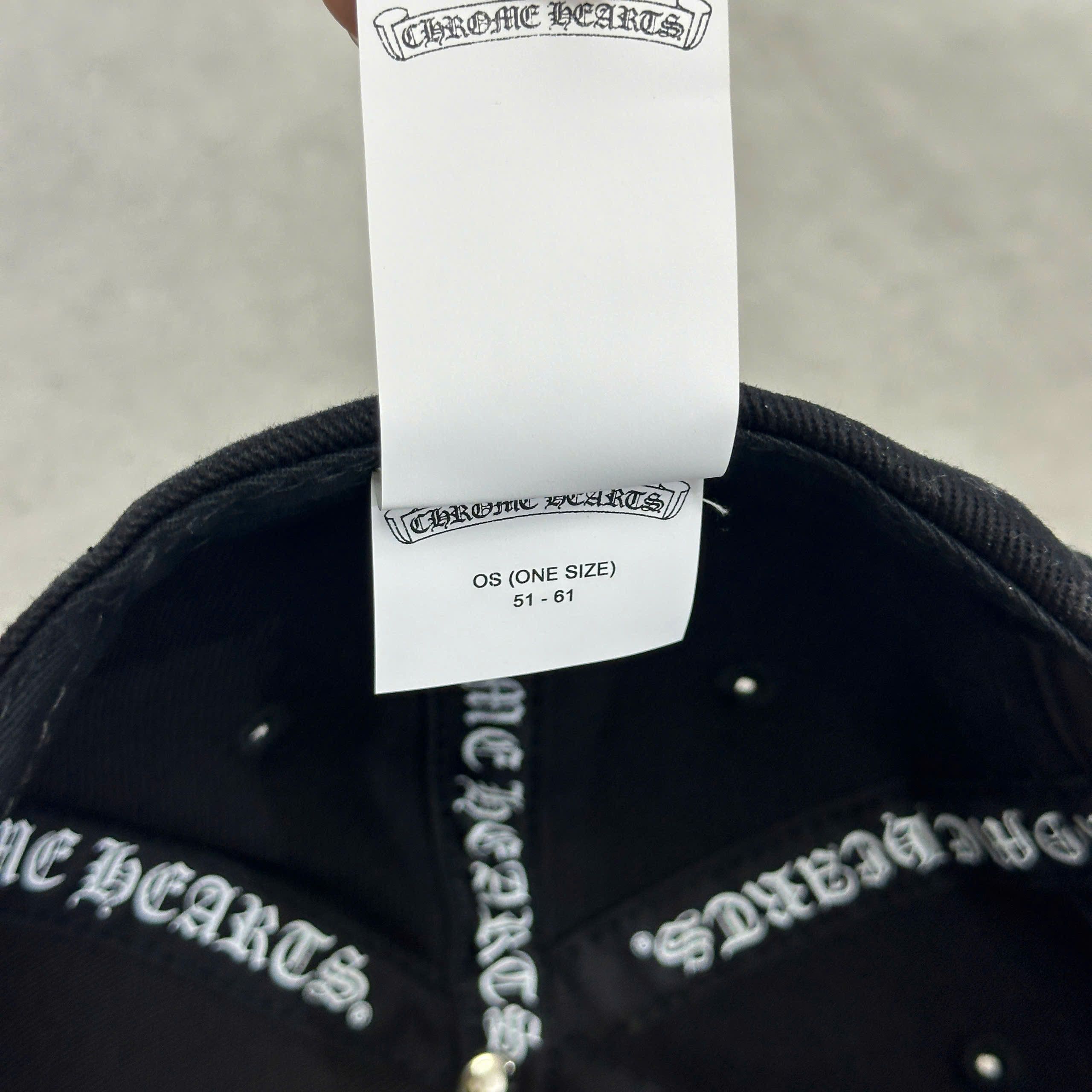 Chrome Hearts CHROME HEARTS Vertical Logo Hat Black Denim Size ONE SIZE - 6 Thumbnail