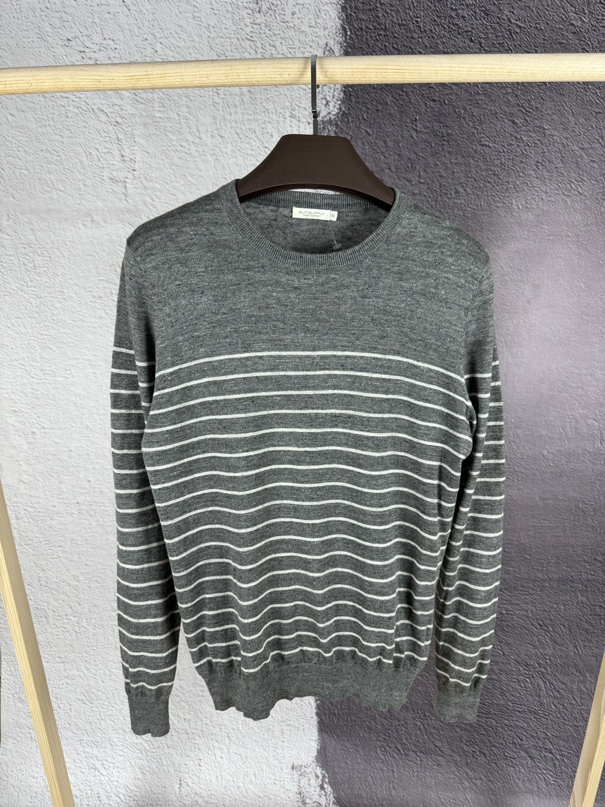 Suitsupply Suitsupply Linen cotton striped grey sweater size S Size US S / EU 44-46 / 1 - 9 Thumbnail